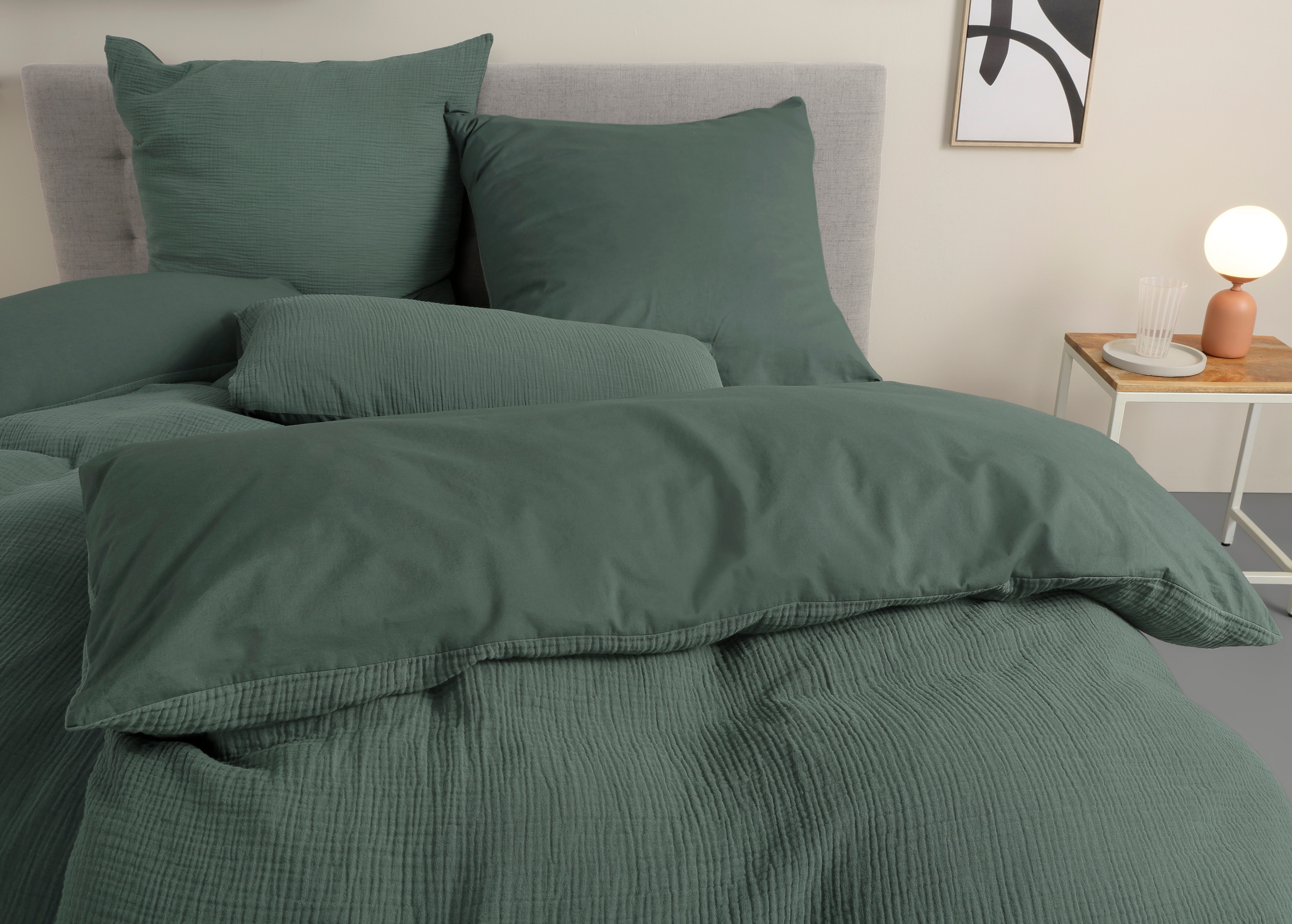 OTTO home Wendebettwäsche "Sari3" 2 Stk. NEUHEIT: aus 100% Baumwolle in weichem Musselin, Rückseite Renforcé