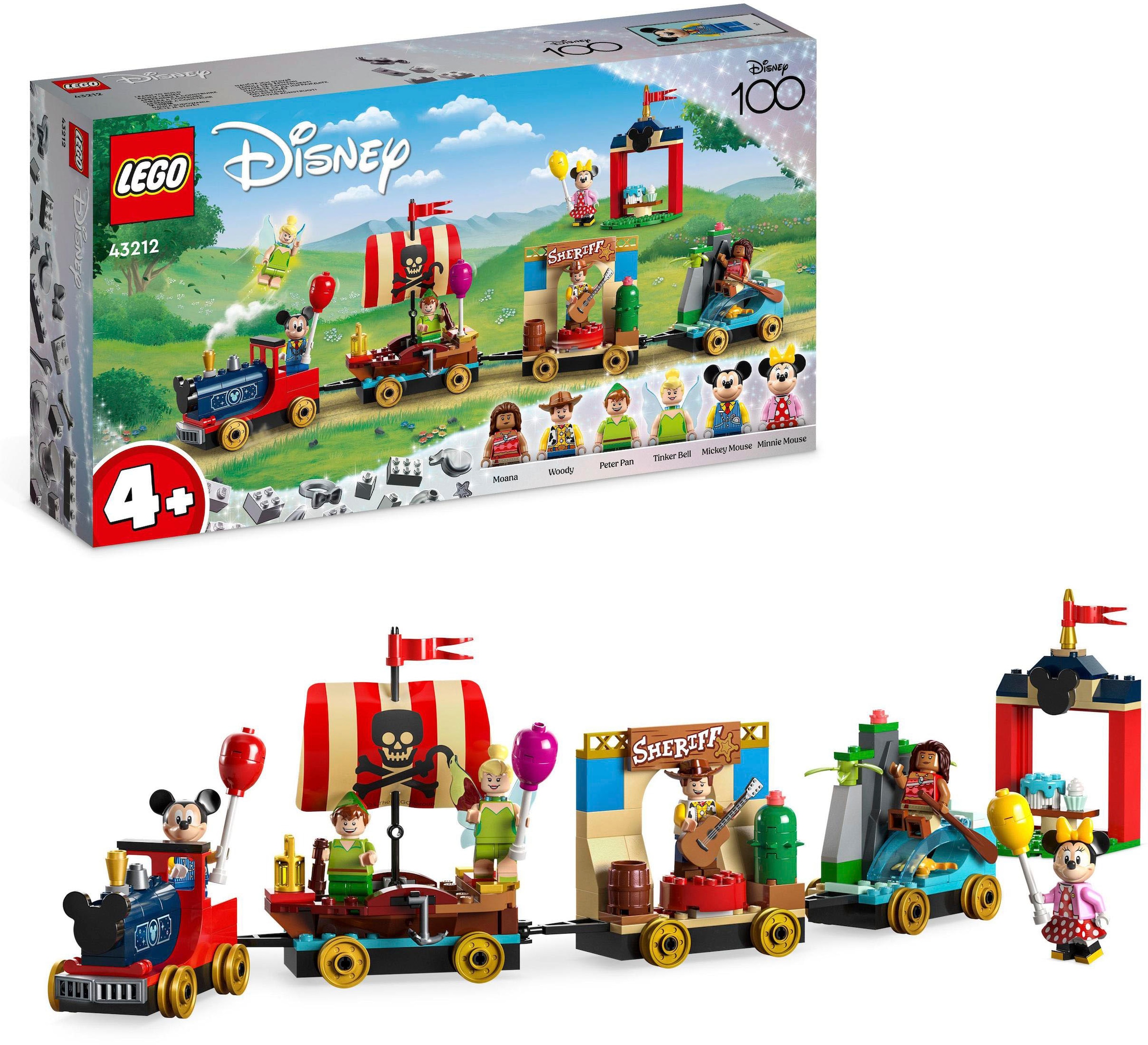 Konstruktionsspielsteine »Disney Geburtstagszug (43212), LEGO® Disney«, (200 St.),...