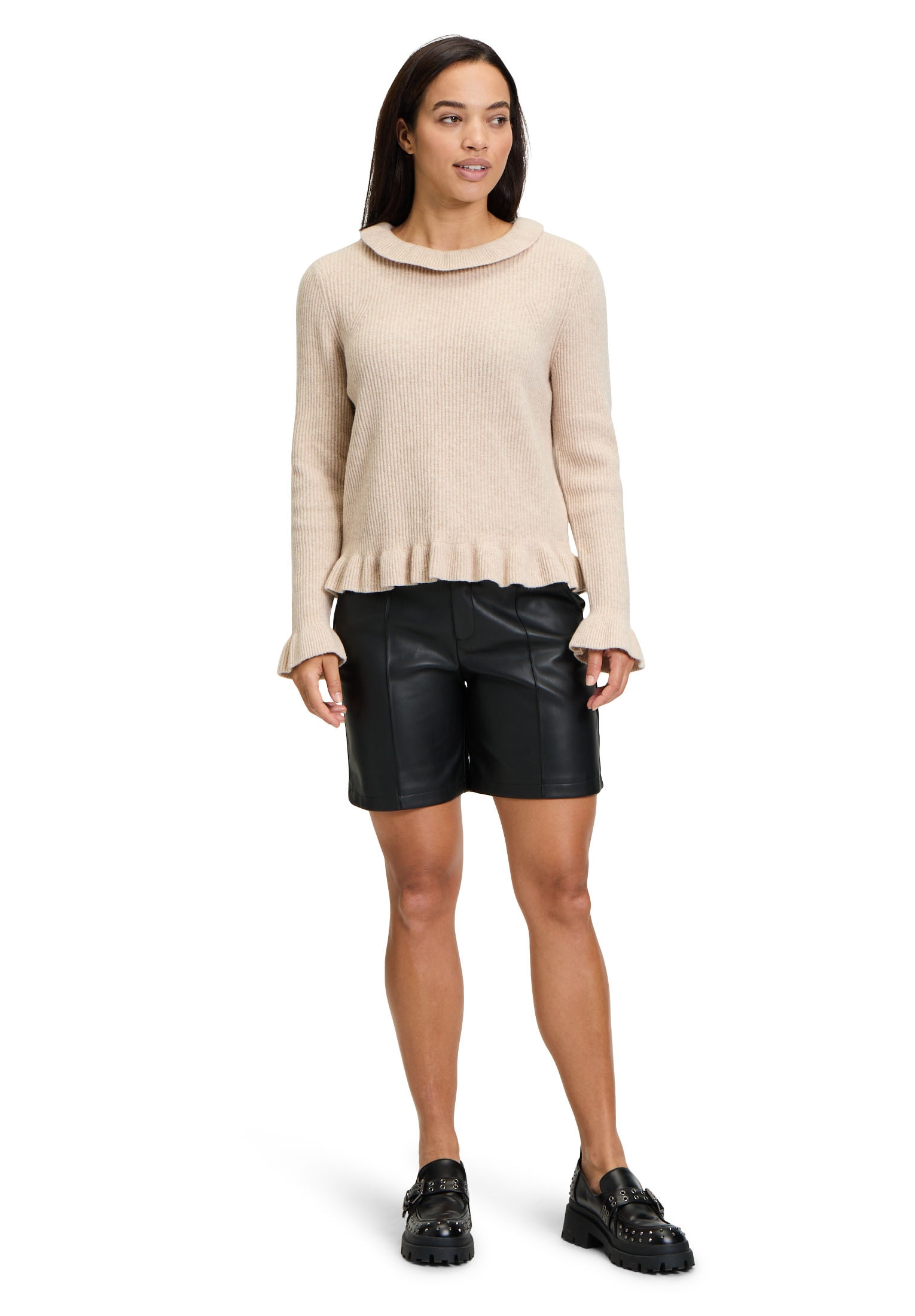 Cartoon Strickpullover »Cartoon Strickpullover mit Rüschen«, (1 tlg.), Struktur