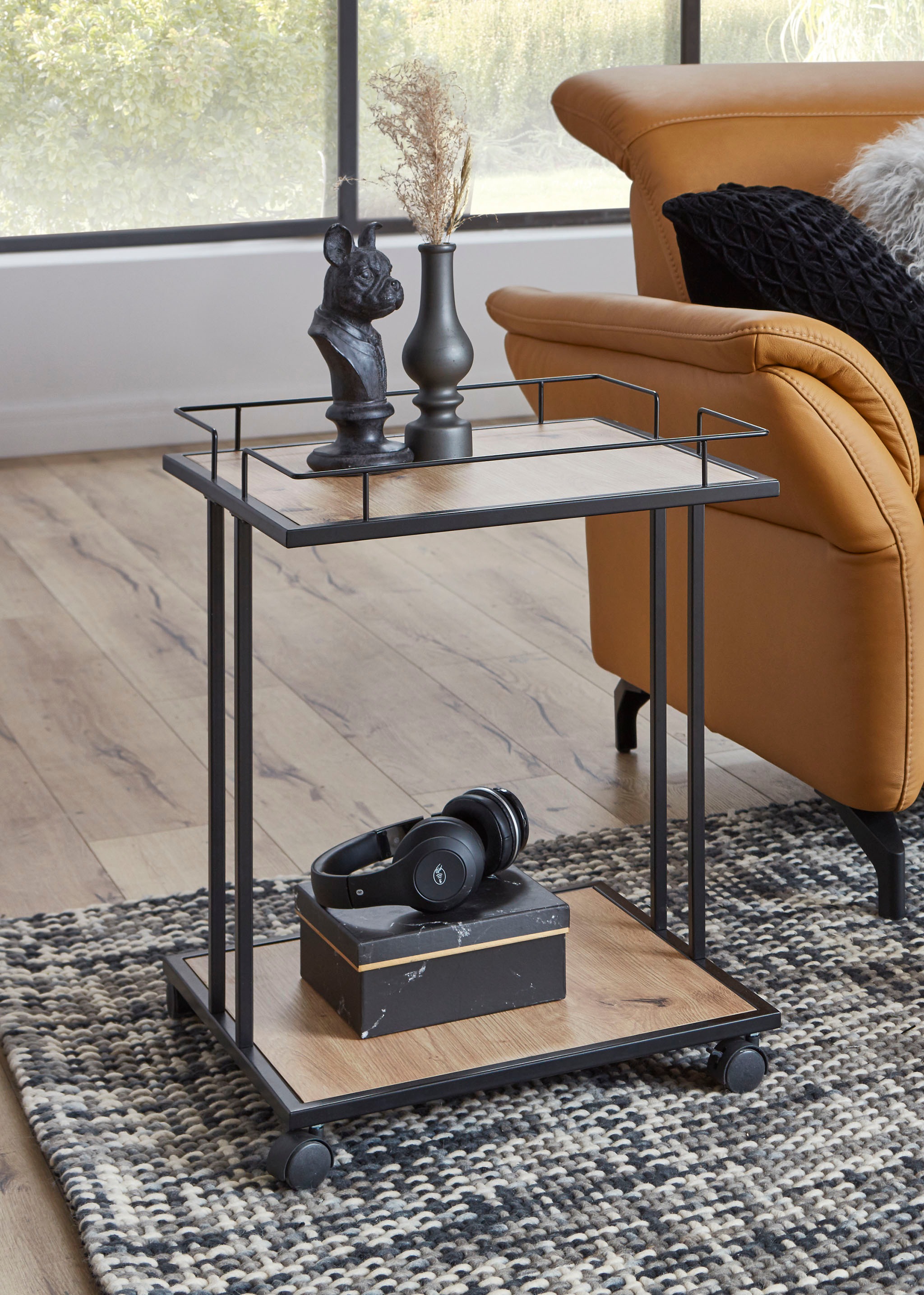 HAKU Beistelltisch »Rollwagen, Trolley« 1 Stk. tlg. quadratisch - aus MDF Braun B/T/H 45/45/60 cm