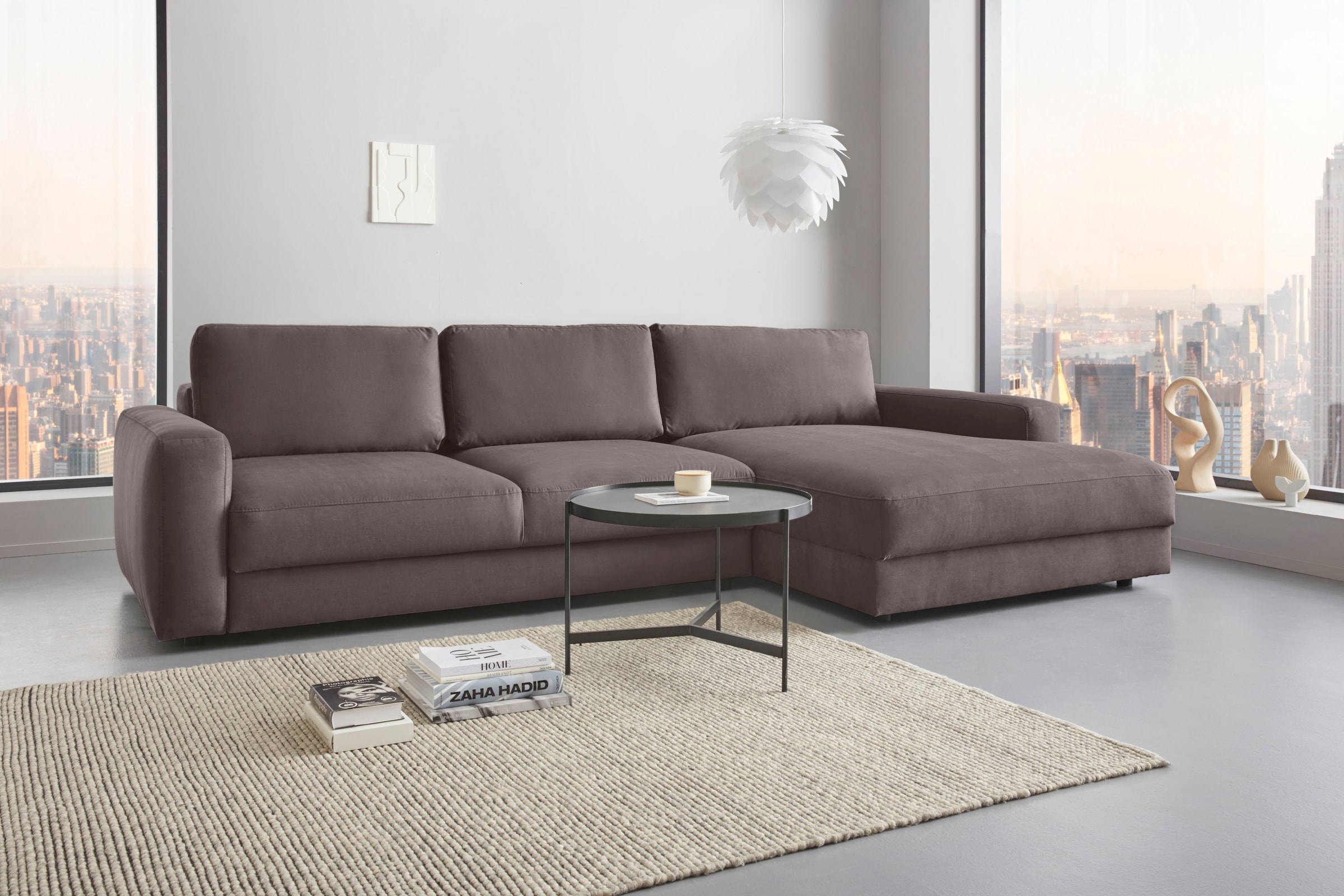 Places of Style Ecksofa »Bloomfield, bequem und elegant, OTTOs Choice, L-Form«, wahlweise mit Bettfunktion und Bettkasten