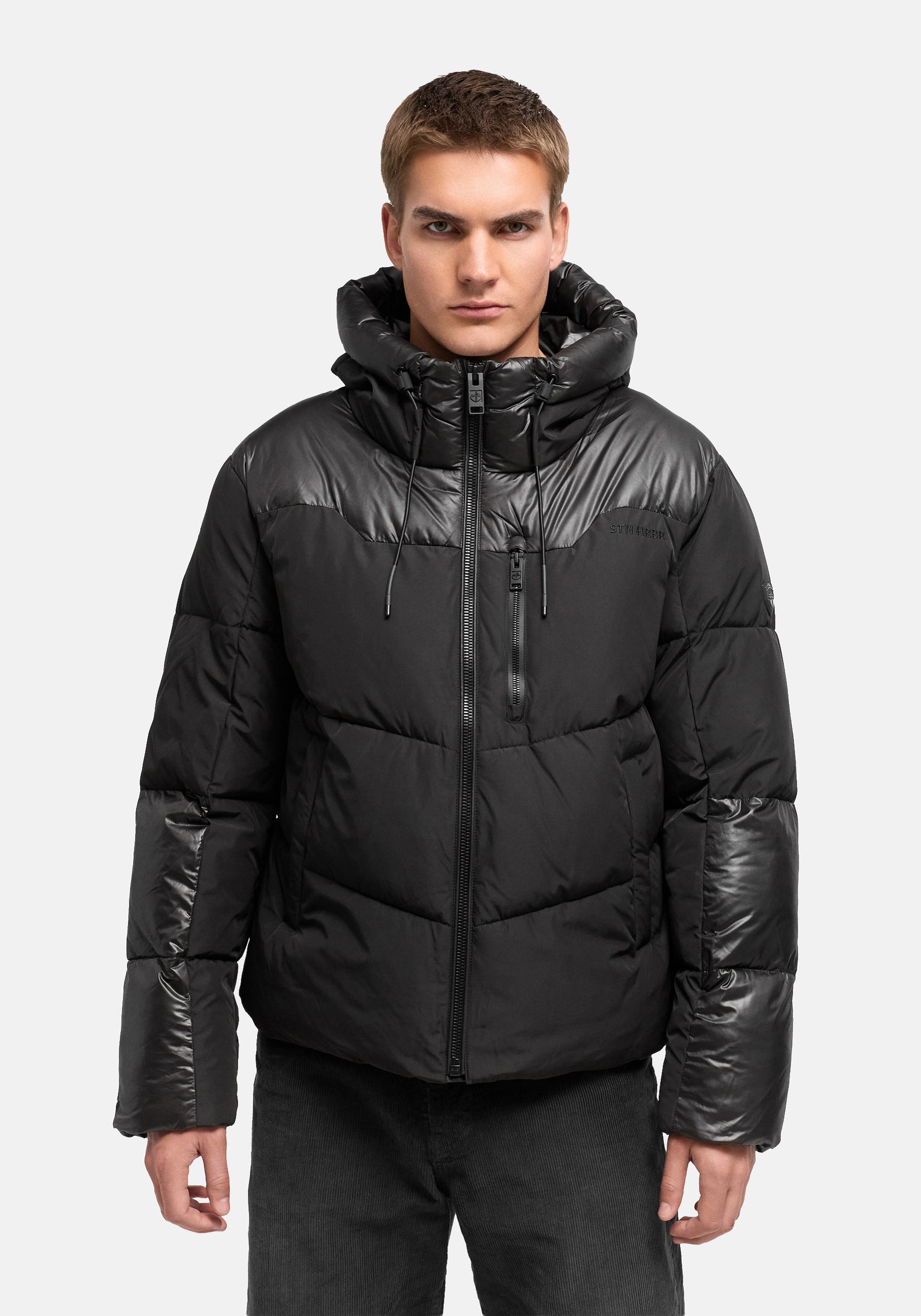 Stone Harbour Steppjacke "Kiaan XX" mit Kapuze Warme Herren Winterjacke in Materialmix