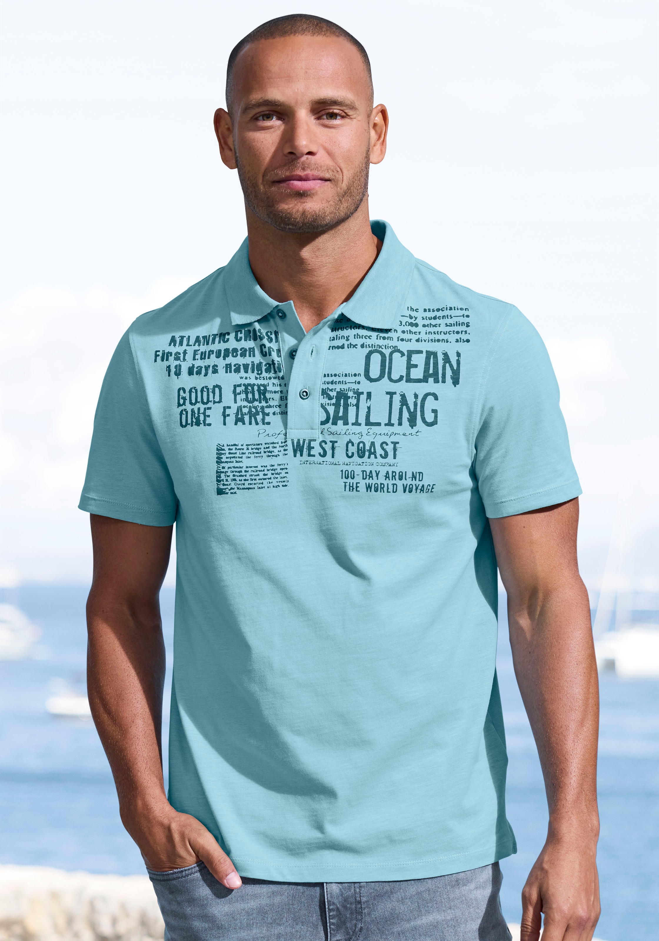 John Devin T-Shirt "mit Print", Regular-Fit, aus Slub-Qualität, mit Print günstig online kaufen