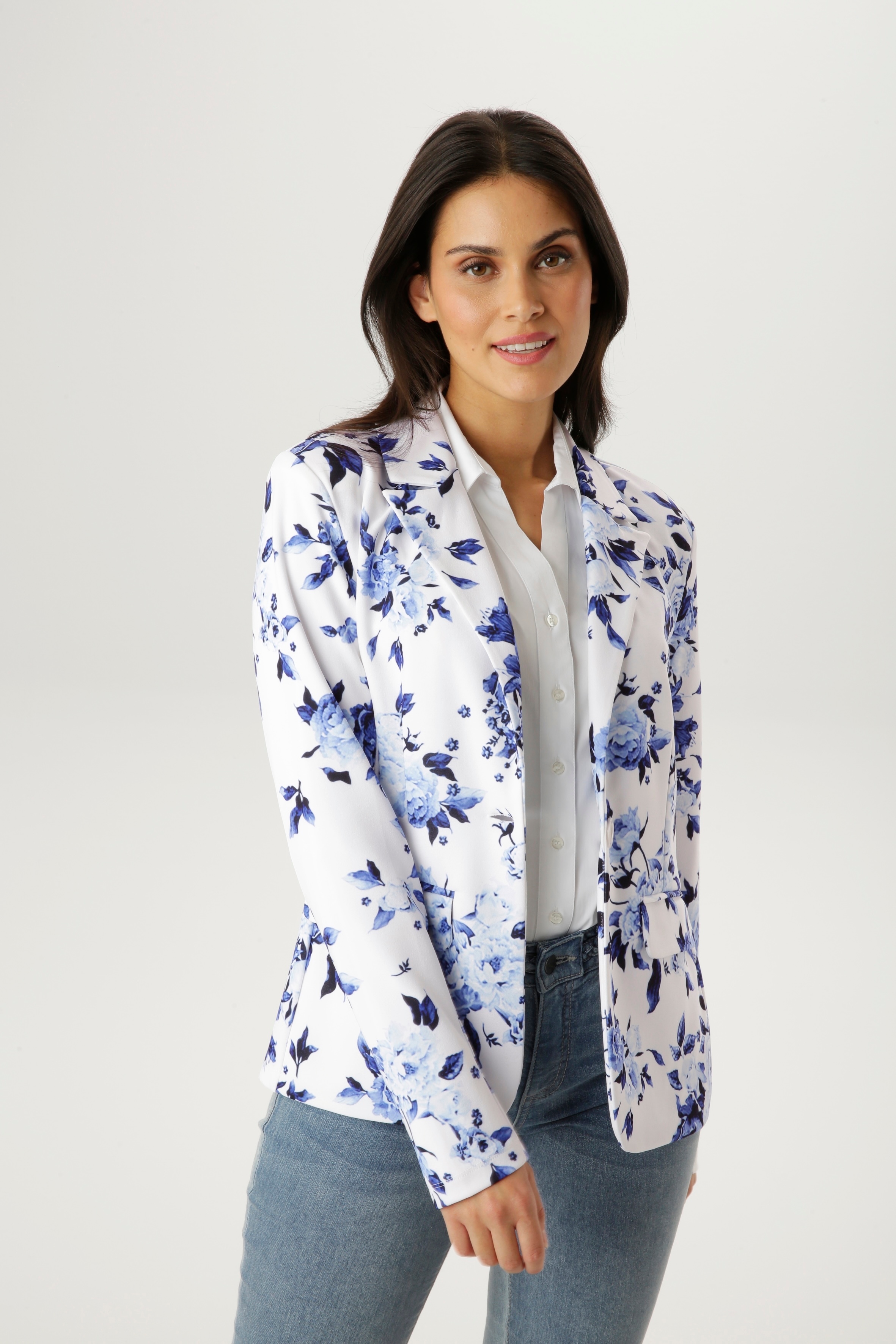 Aniston SELECTED Jerseyblazer mit floralem, romantischen Blumendruck