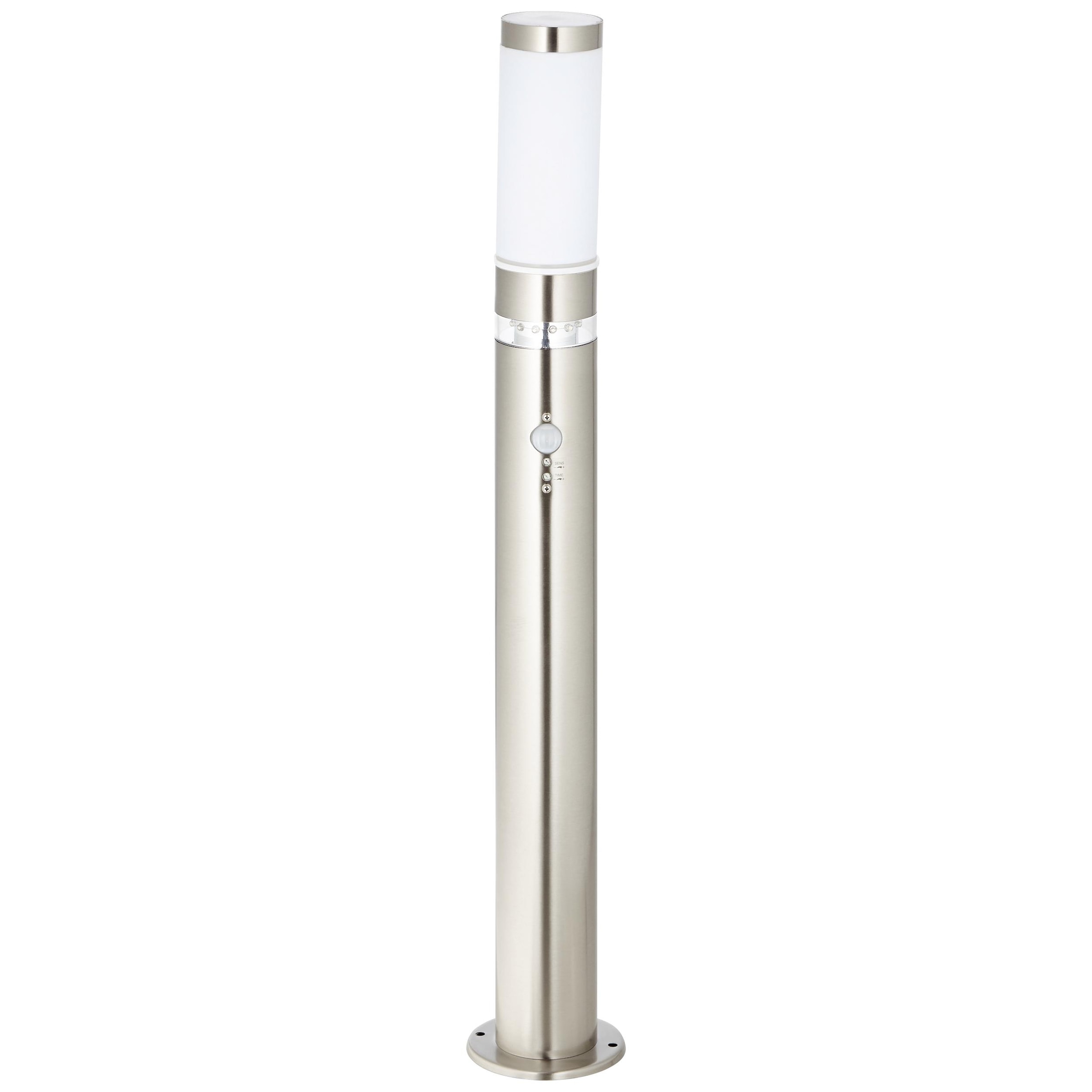 Brilliant Außen-Stehlampe "BOLE", 78 cm Höhe, Ø 8 cm, Bewegungsmelder, E27, Metall/Kunststoff, edelstahl