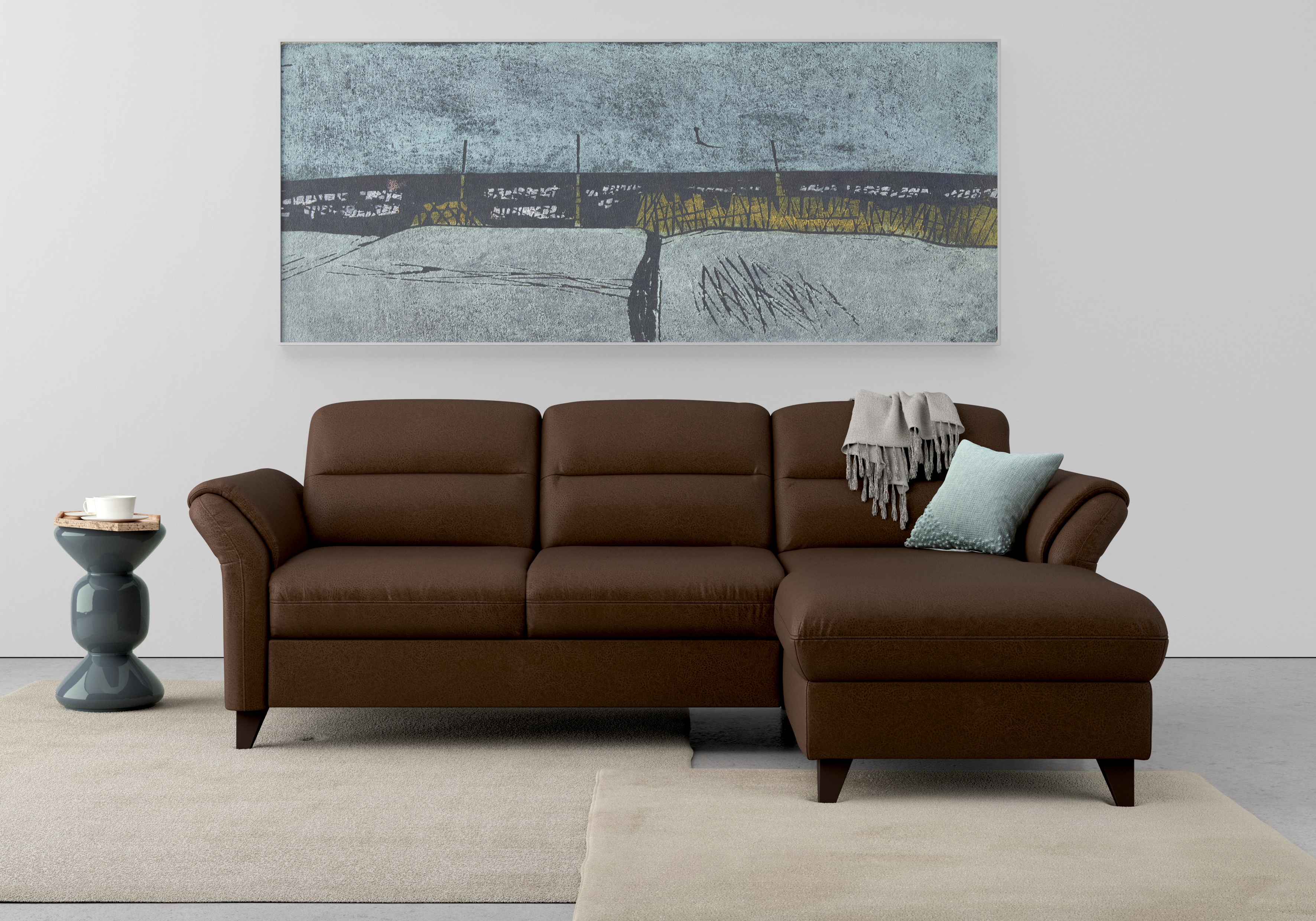 sit&more Ecksofa "Mellum L-Form" Federkern, optional Schlaffunktion, Bettkasten & Armteilfunktion