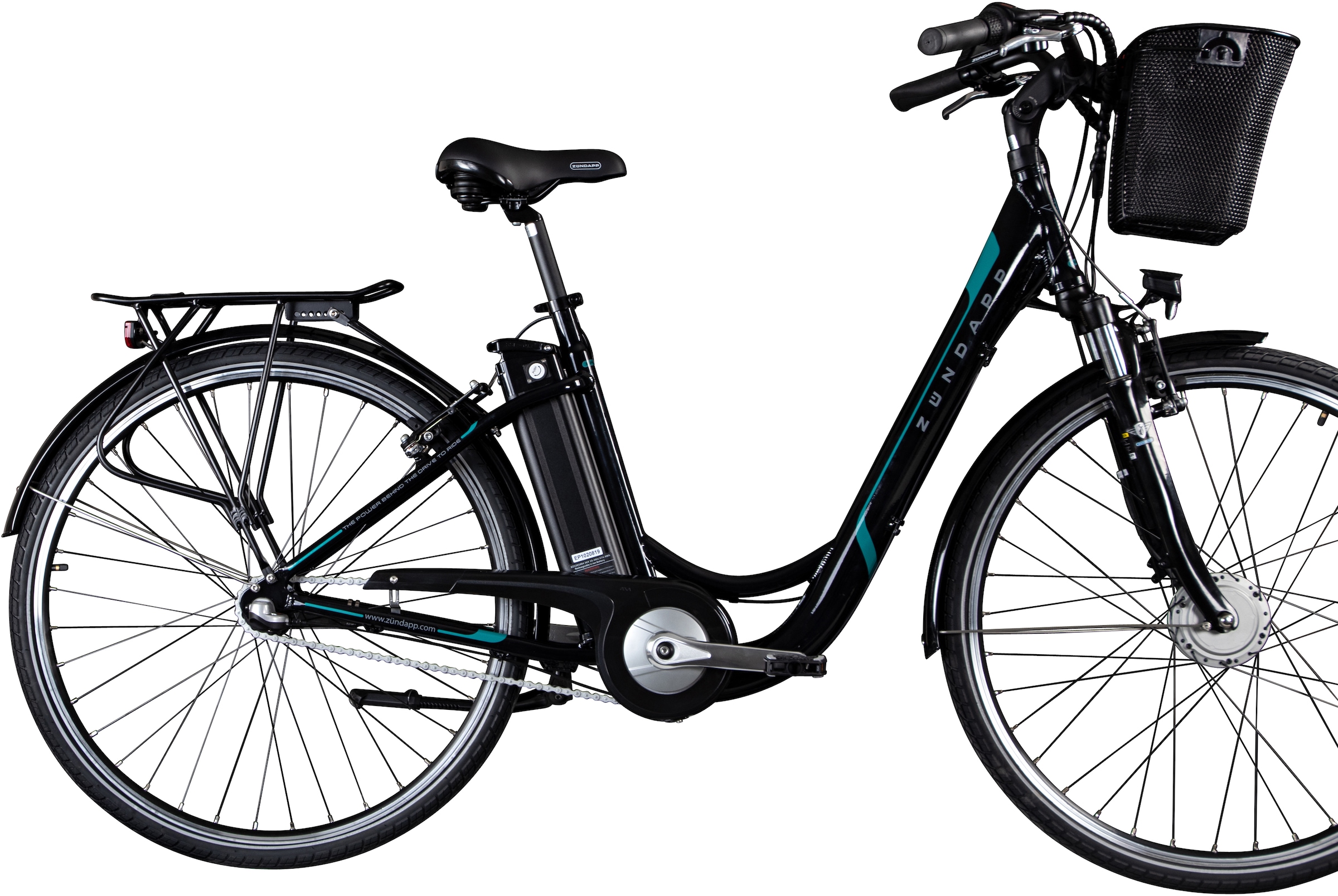 Zündapp E-Bike »Z510«, 3 Gang, Shimano, Nexus SC-3C41, Frontmotor 250 W, Pedelec, Elektrofahrrad für Damen, Cityrad