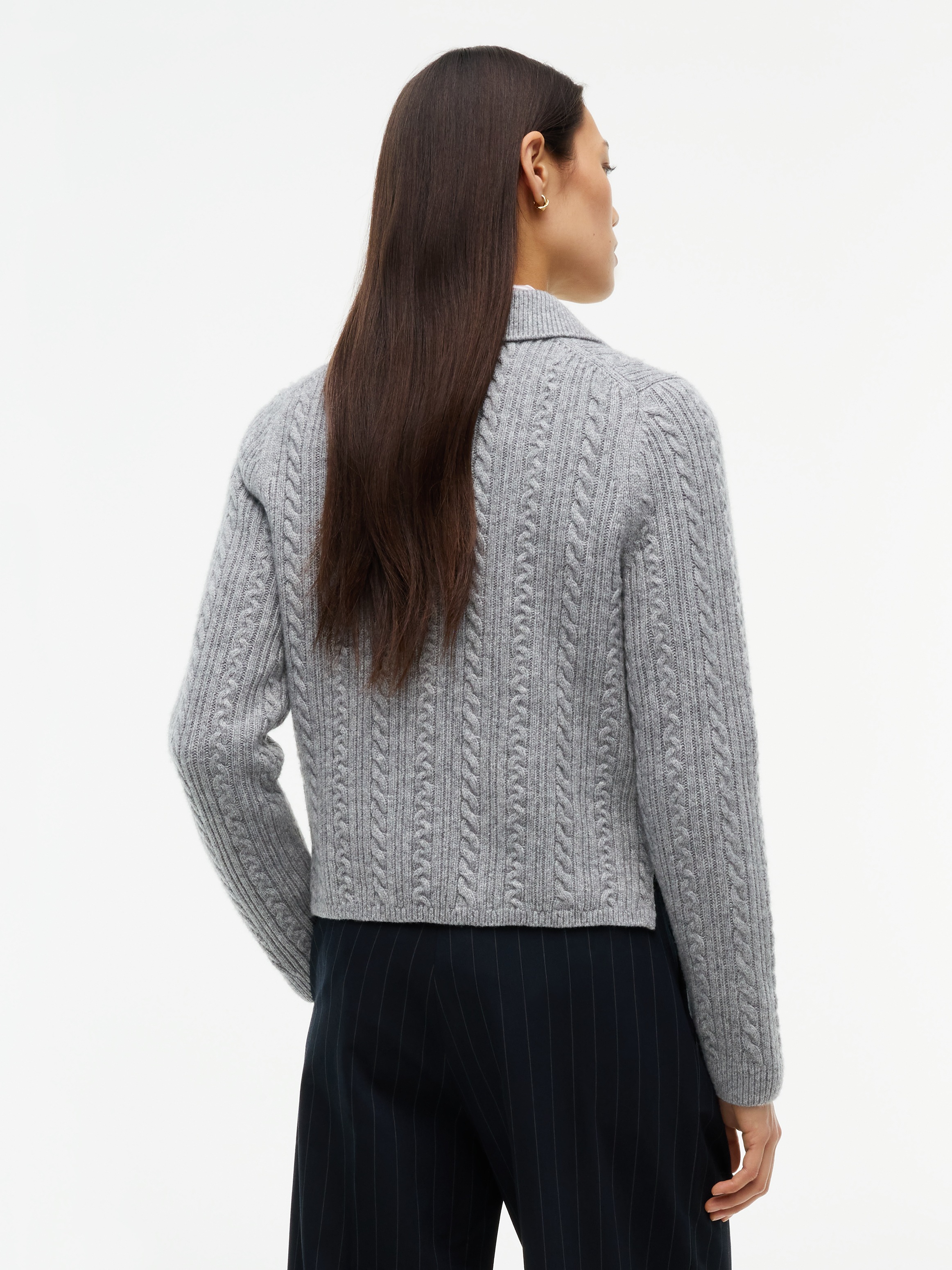 Tommy Hilfiger Polokragenpullover »LS POLO CABLE SWEATER REG FIT« Materialmix, mit Zopfmuster