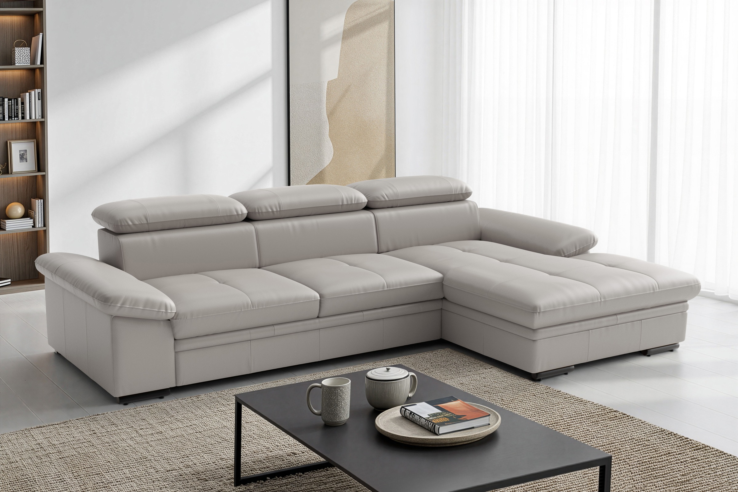 sit&more Ecksofa "Viola, Leder, L-Form, B: 260 cm, mit Armteil- und Kopfteilvertsellung" optional mit Schlaffunktion