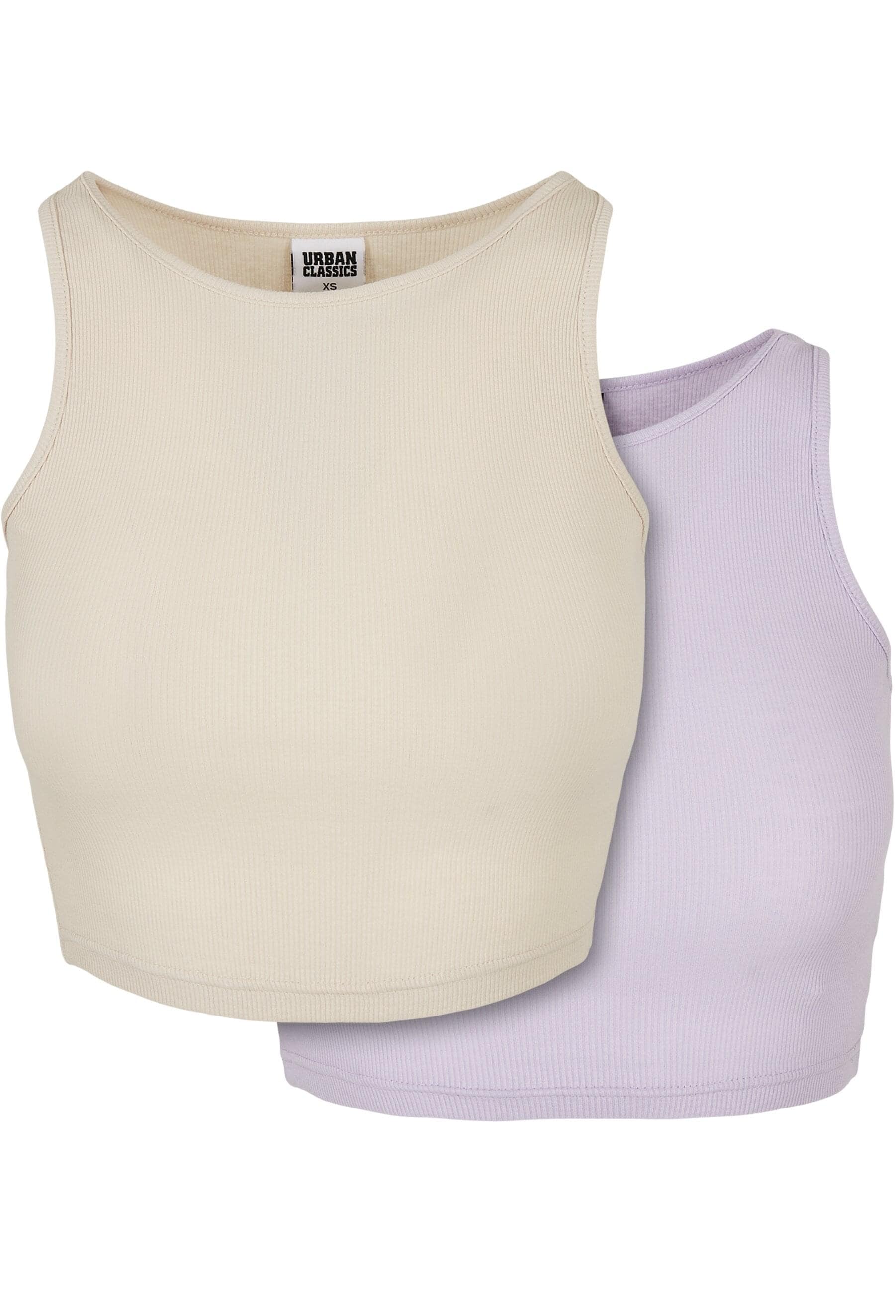 URBAN CLASSICS T-Shirt »Damen Ladies Cropped Rib Top 2-Pack«, (1 tlg.) für  bestellen | BAUR