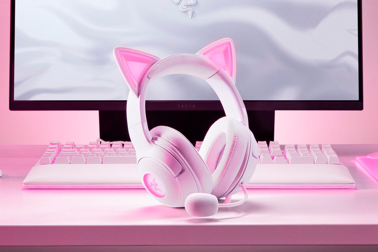 RAZER Gaming-Headset »Kraken Kitty V2«, Geräuschisolierung-Stummschaltung