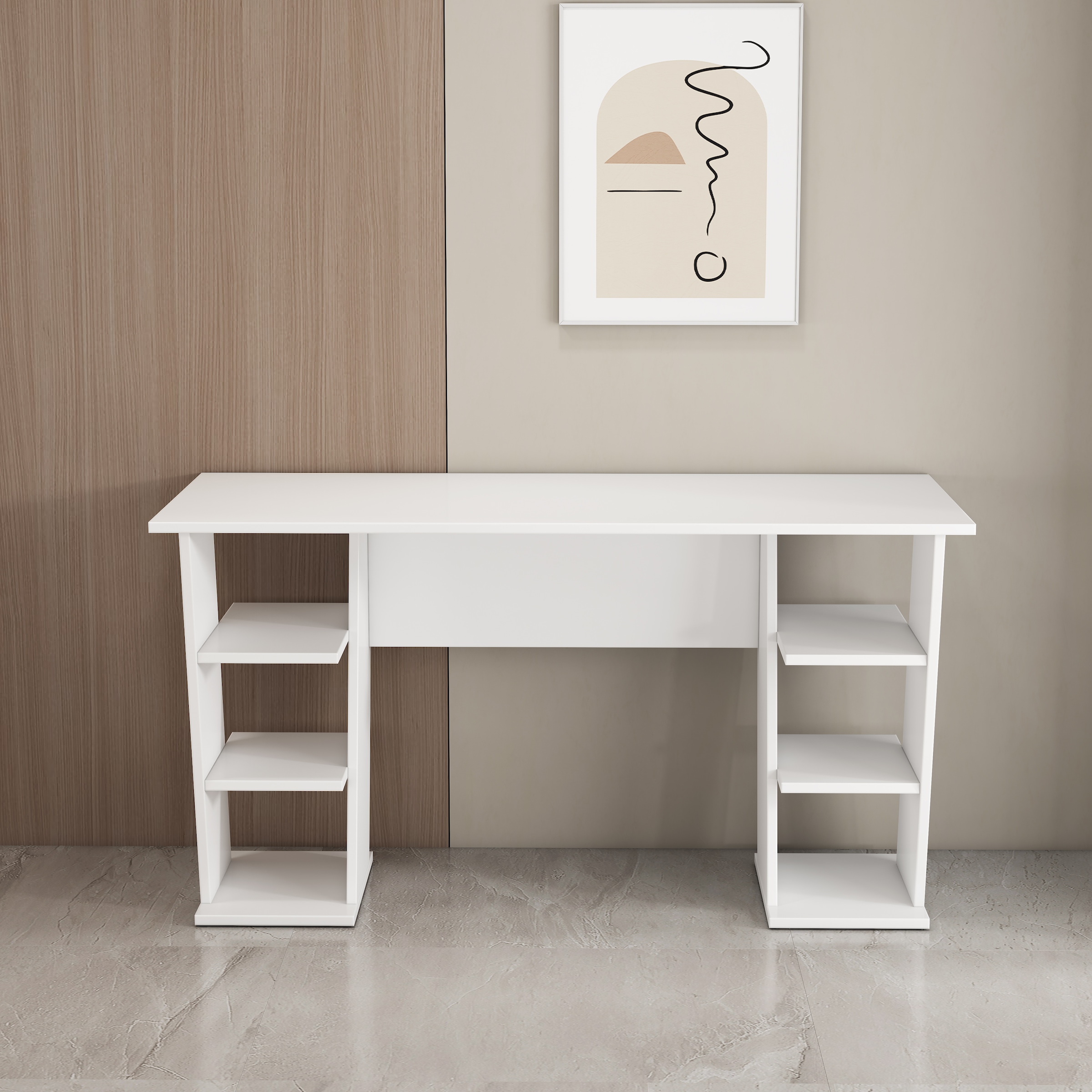 OTTO home Schreibtisch »Ezzell« Set,  Regalschreibtisch mit Ablagen, modernes Design, Breite 137 cm