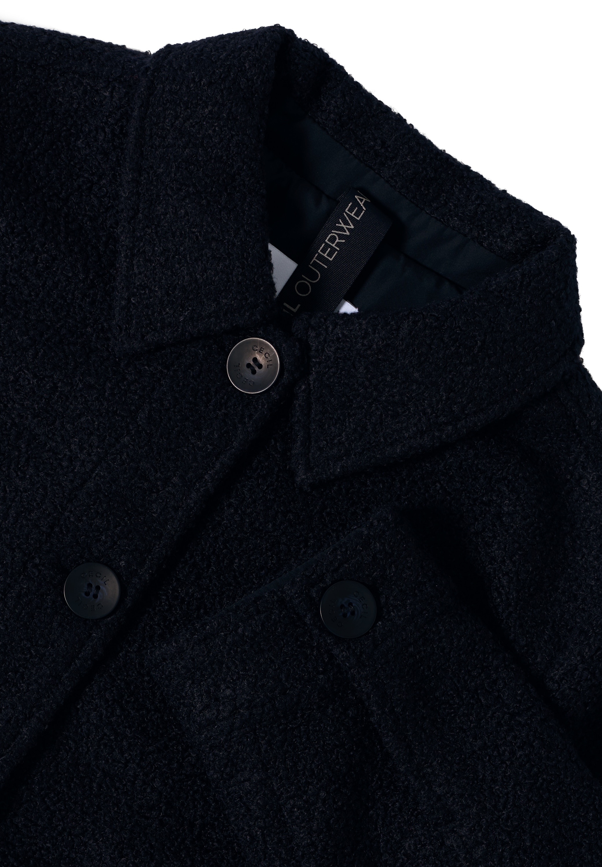 Cecil Fellimitatjacke, ohne Kapuze, mit Knopfleiste