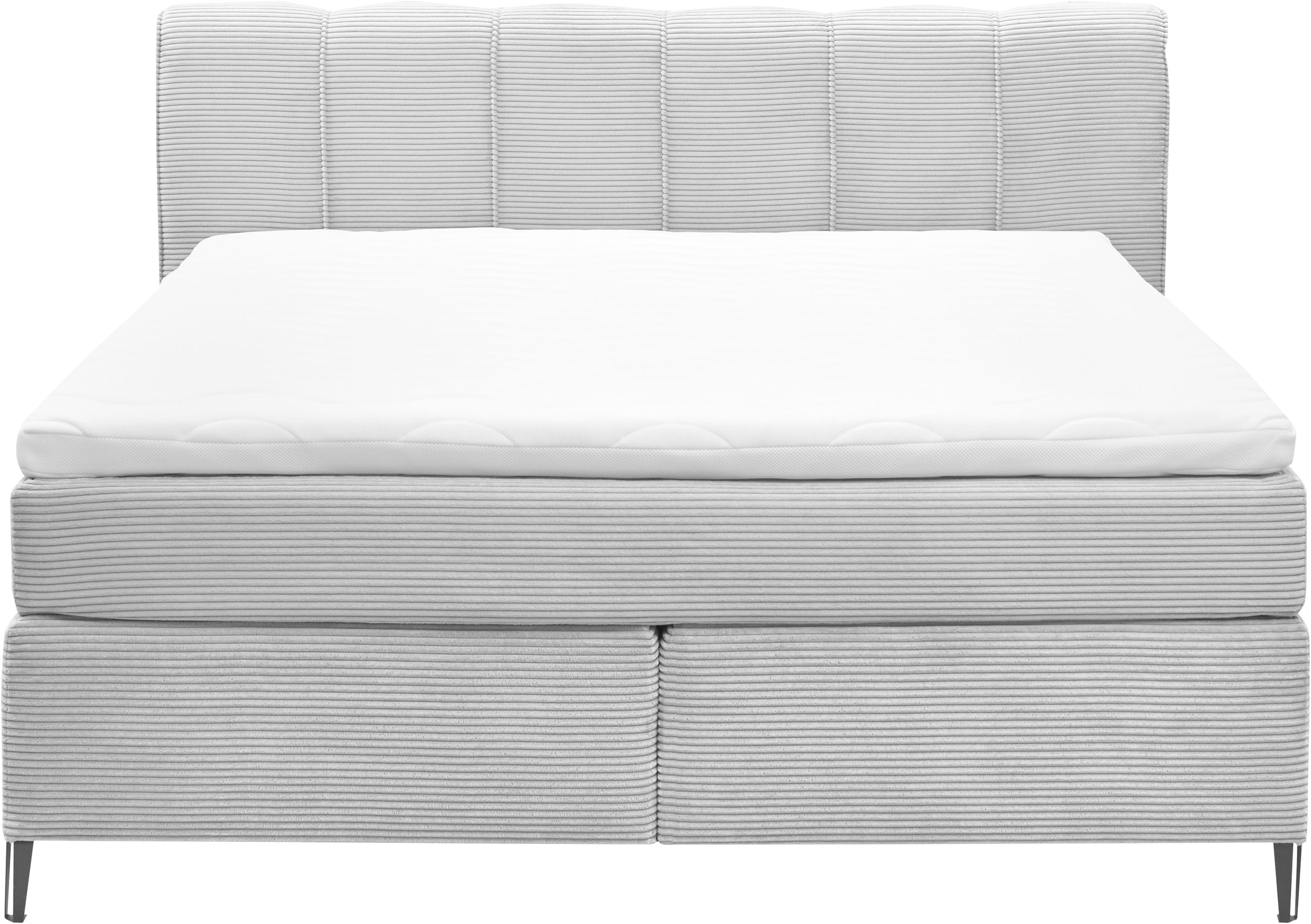 set one by Musterring Boxspringbett »Fairfield«, Metallfuß schwarz, Kopfteil mit Keder, Breite 160 oder 180 cm