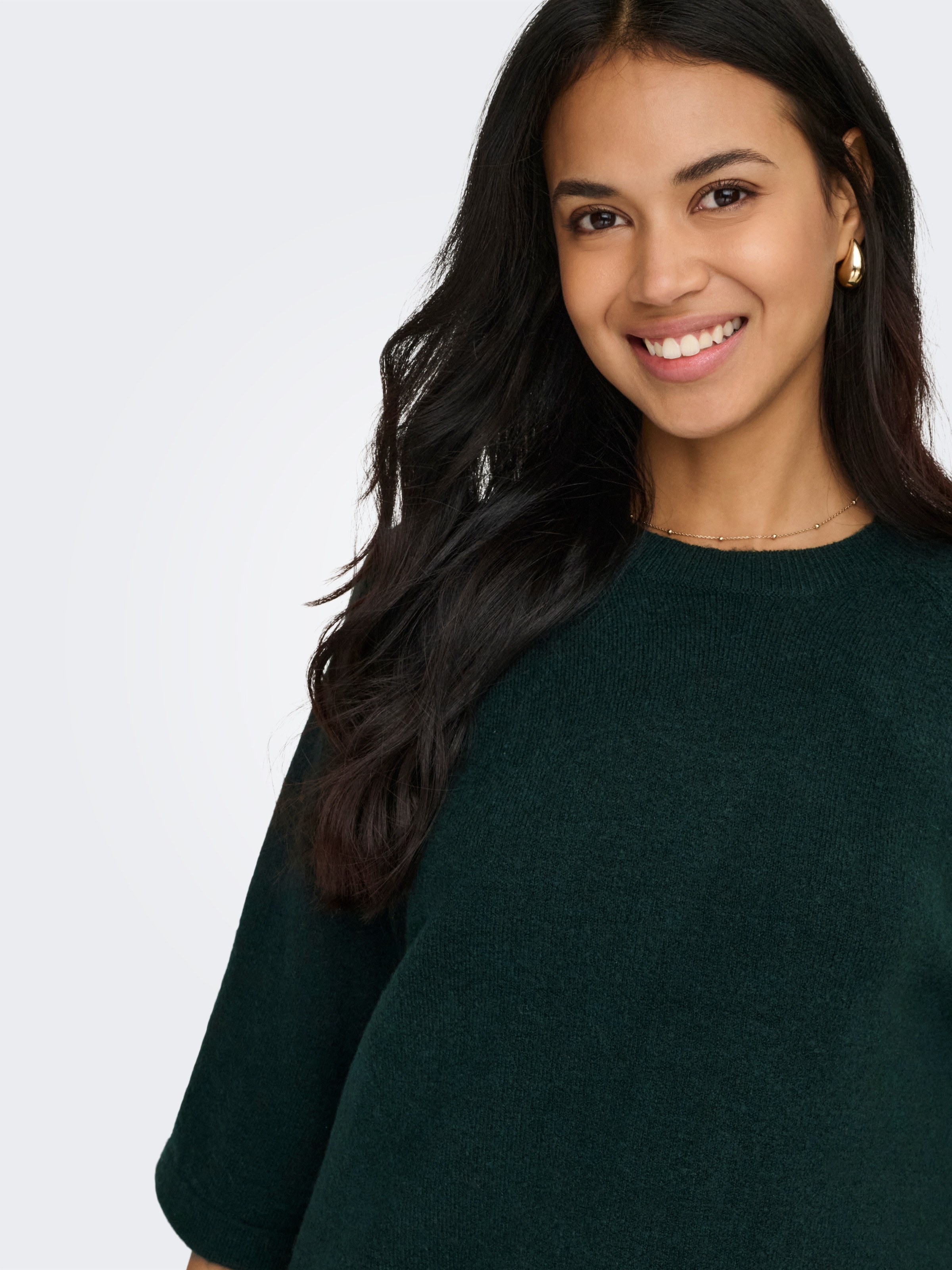 ONLY Strickpullover "ONLSIMONI 3/4 PULLOVER KNT NOOS" Materialmix, regular fit
