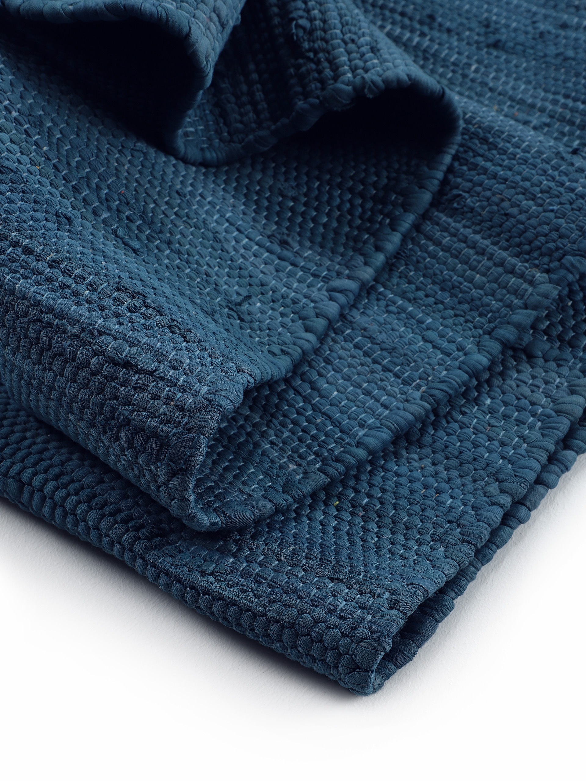 carpetfine Teppich »Kelim Chindi uni«, rechteckig, 5 mm Höhe, Wendeteppich, reine Baumwolle, handgewebt, Uni-Farben, mit Fransen