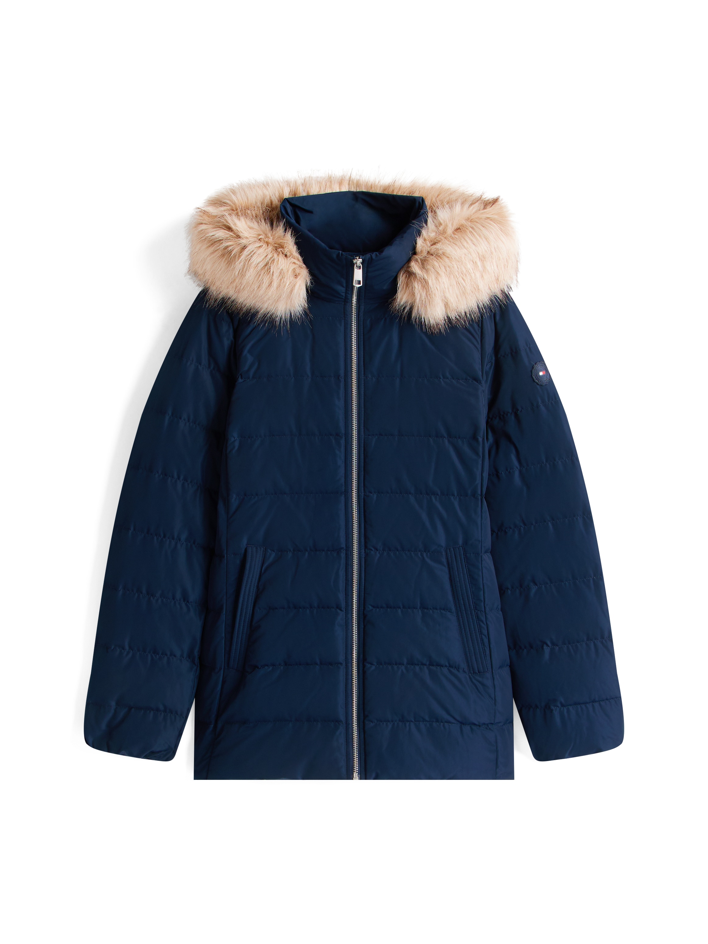 Tommy Hilfiger Steppjacke "MW DOWN SLIM JACKET WITH FUR" mit Kapuze mit Fel günstig online kaufen