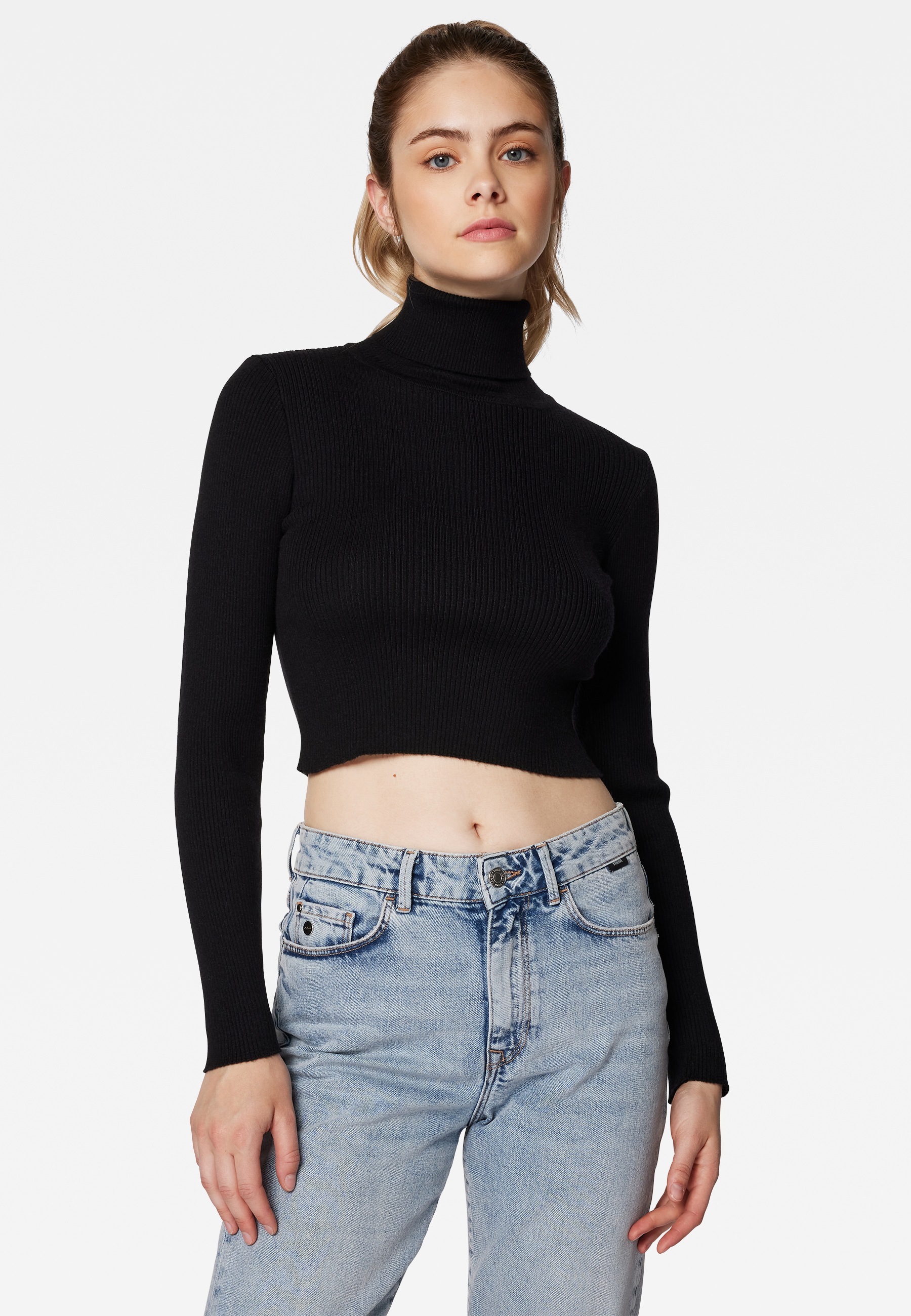 Mavi Stehkragenpullover »HIGH NECK SWEATER«, Verkürztes High Neck Sweater