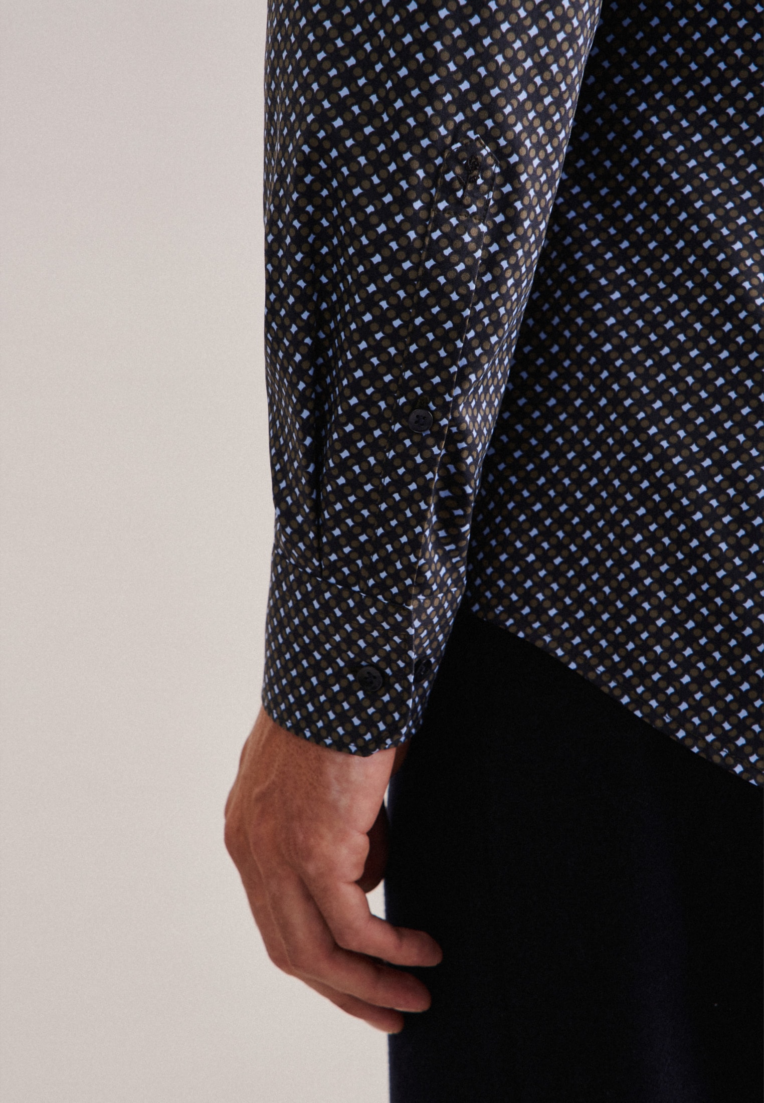 seidensticker Businesshemd »Slim« Slim Langarm Kentkragen Druck
