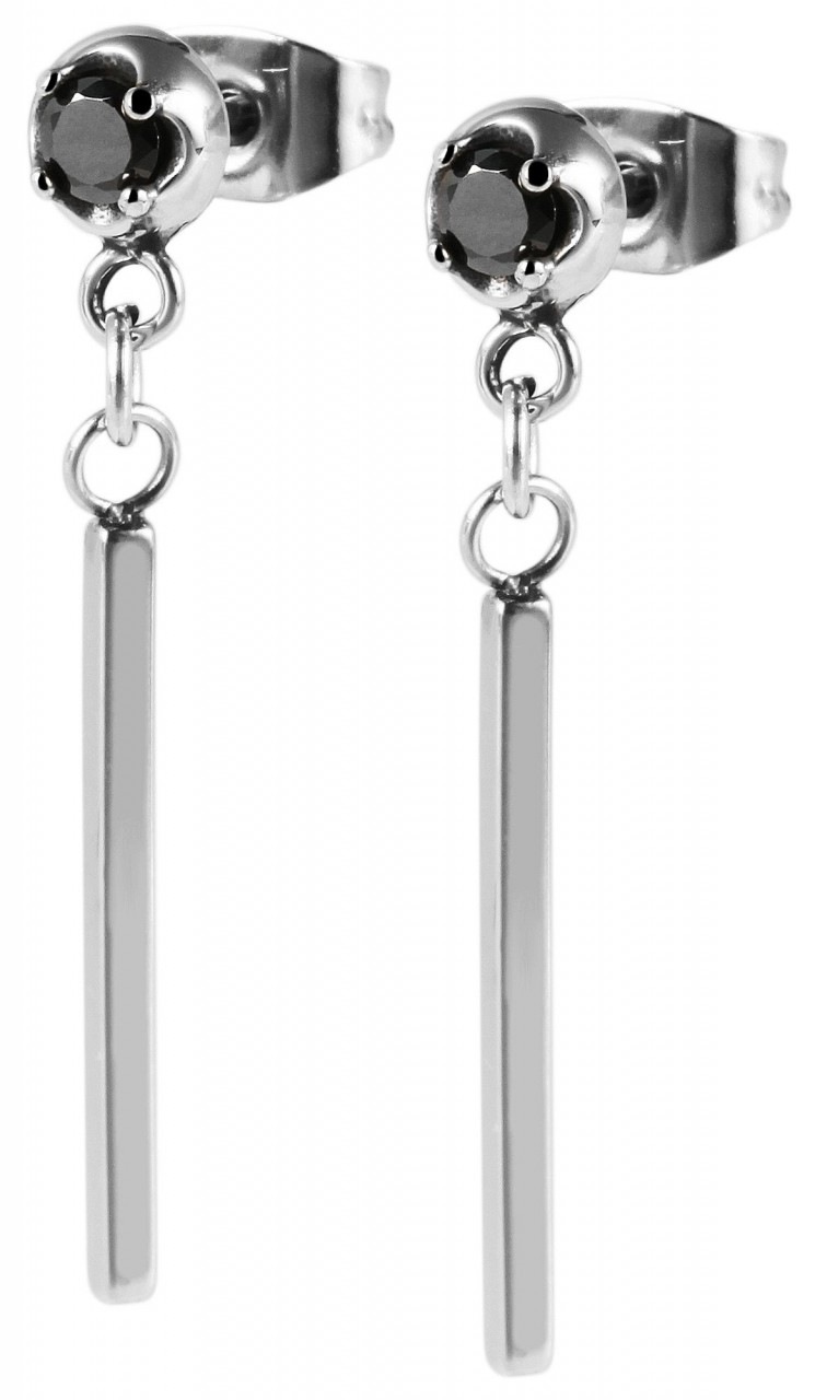 Paar Ohrhänger ADELIA´S "Damen Ohrhänger aus poliertem Edelstahl", silber, Ohrringe, Damen, Damen, Edelstahl