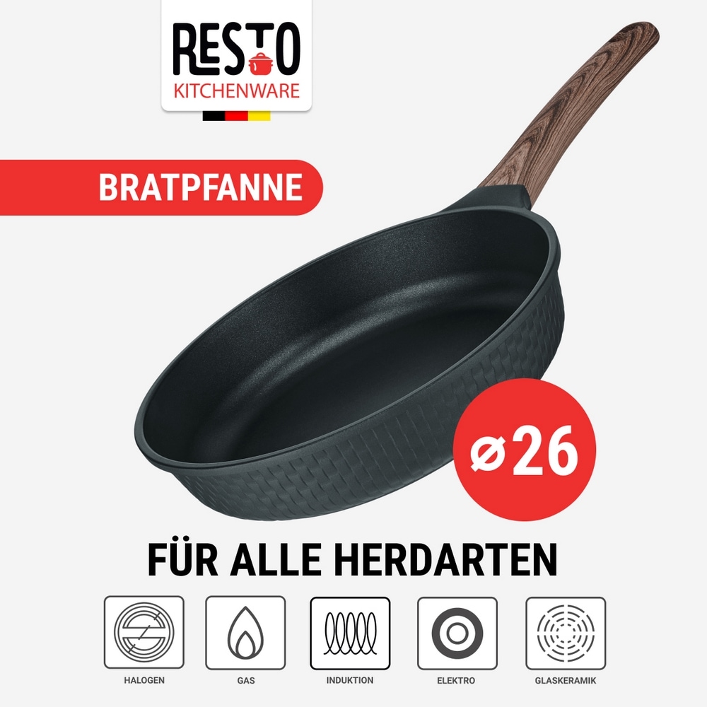 RESTO Kitchenware Bratpfanne »Ran, Universalpfanne mit Antihaftbeschichtung«, Aluminiumguss, (1 tlg.), Induktion, für alle Herdarten geeignet