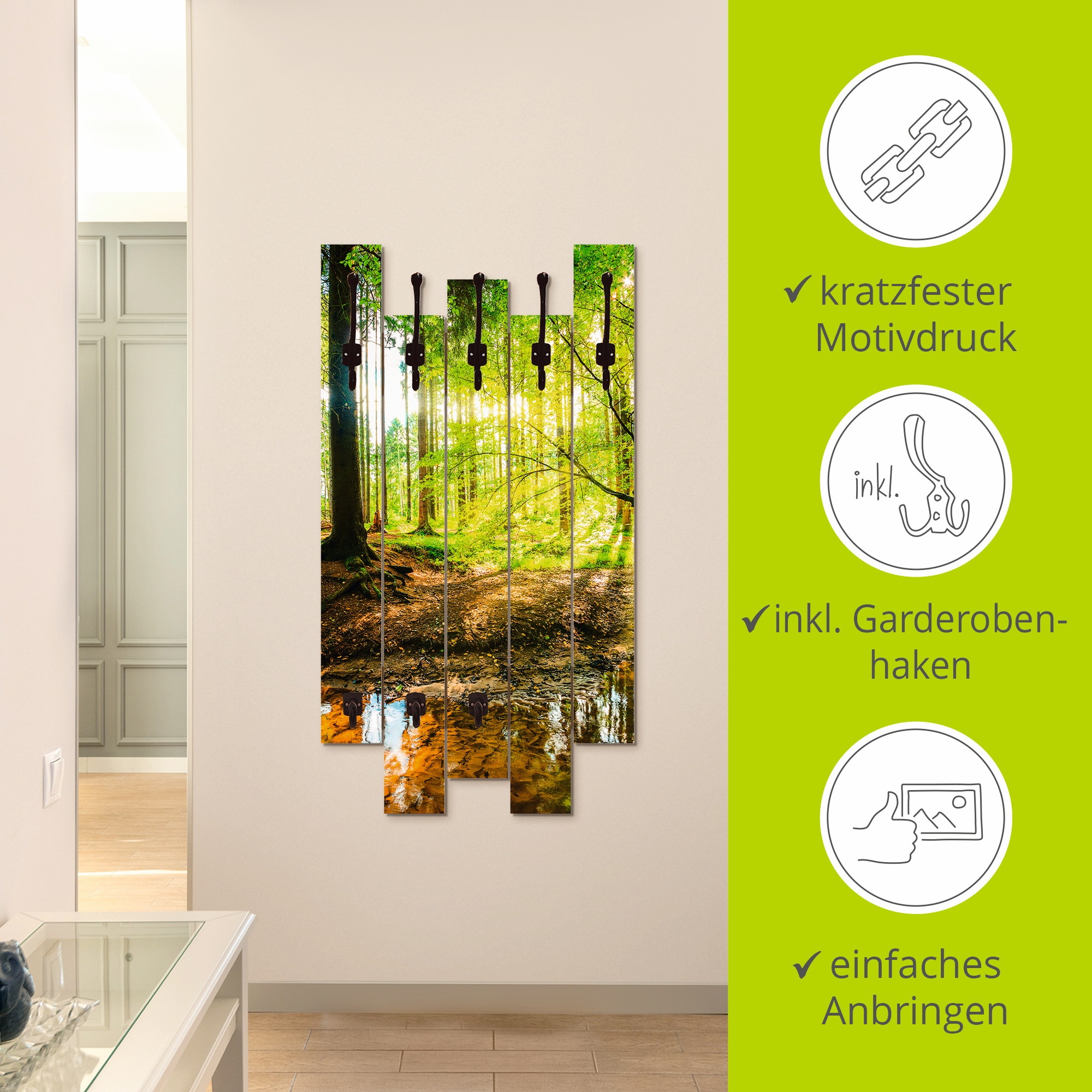 Artland Garderobenleiste »Wald mit Bach«, teilmontiert