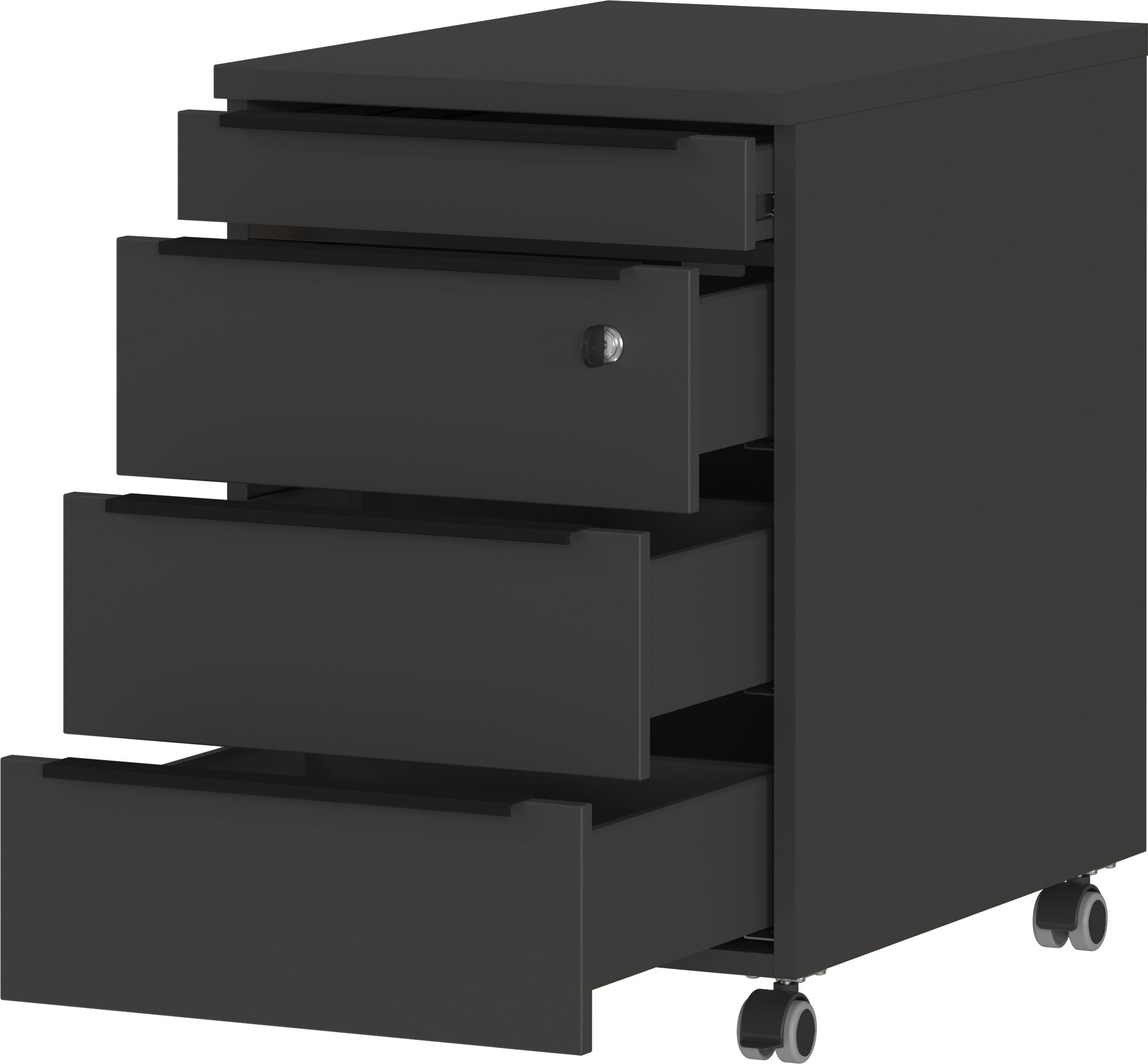 GERMANIA Rollcontainer »Mailand, mit 4 Schubladen, optional mit Schubladendämpfung,«, Utensilienfach, 42x63 cm, Made in Germany