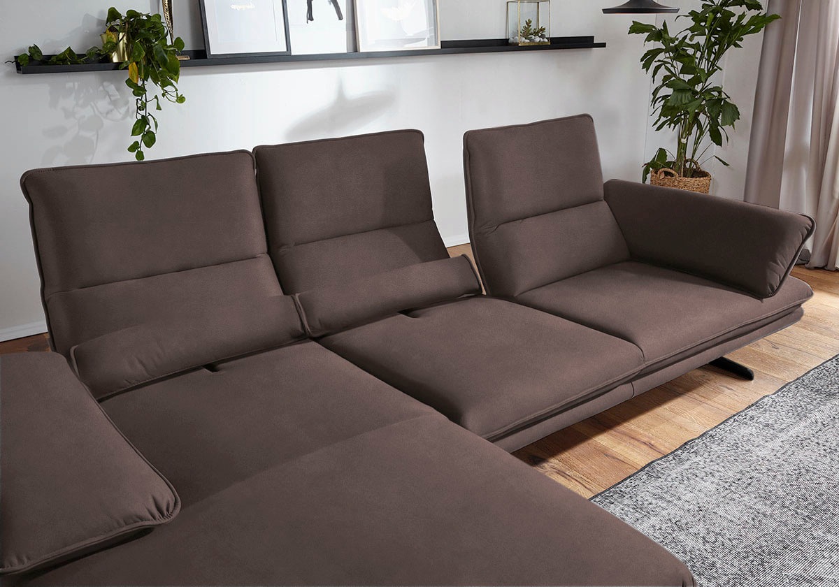 W.SCHILLIG Ecksofa »broadway, Designsofa mit tollem Sitzkomfort«, Sitztiefenverstellung, Kopfteil- & Seitenteilverstellung, Breite 291cm