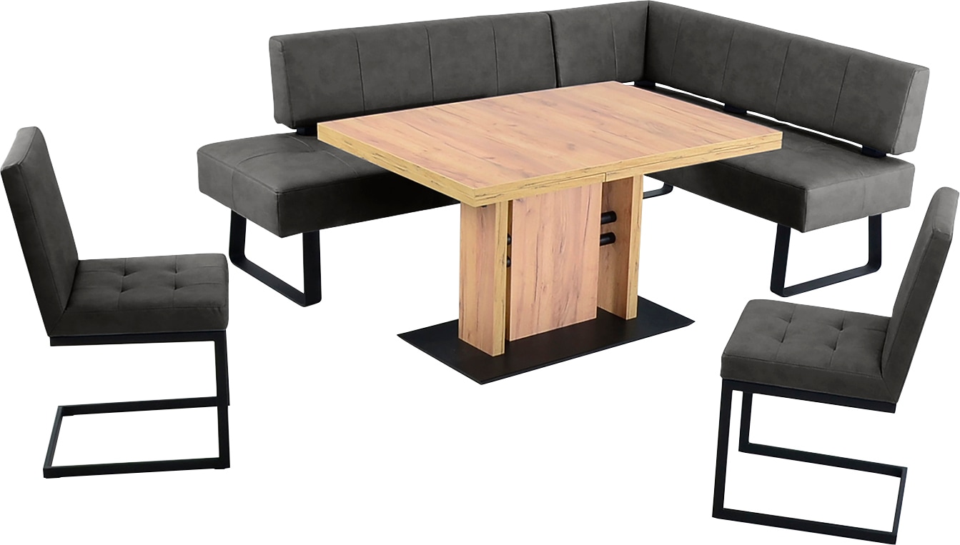K+W Komfort & Wohnen Essgruppe »Spider II«, (4 tlg.), langer Schenkel wahweise in 2 Breiten, 2 Freischwinger, 1 Tisch