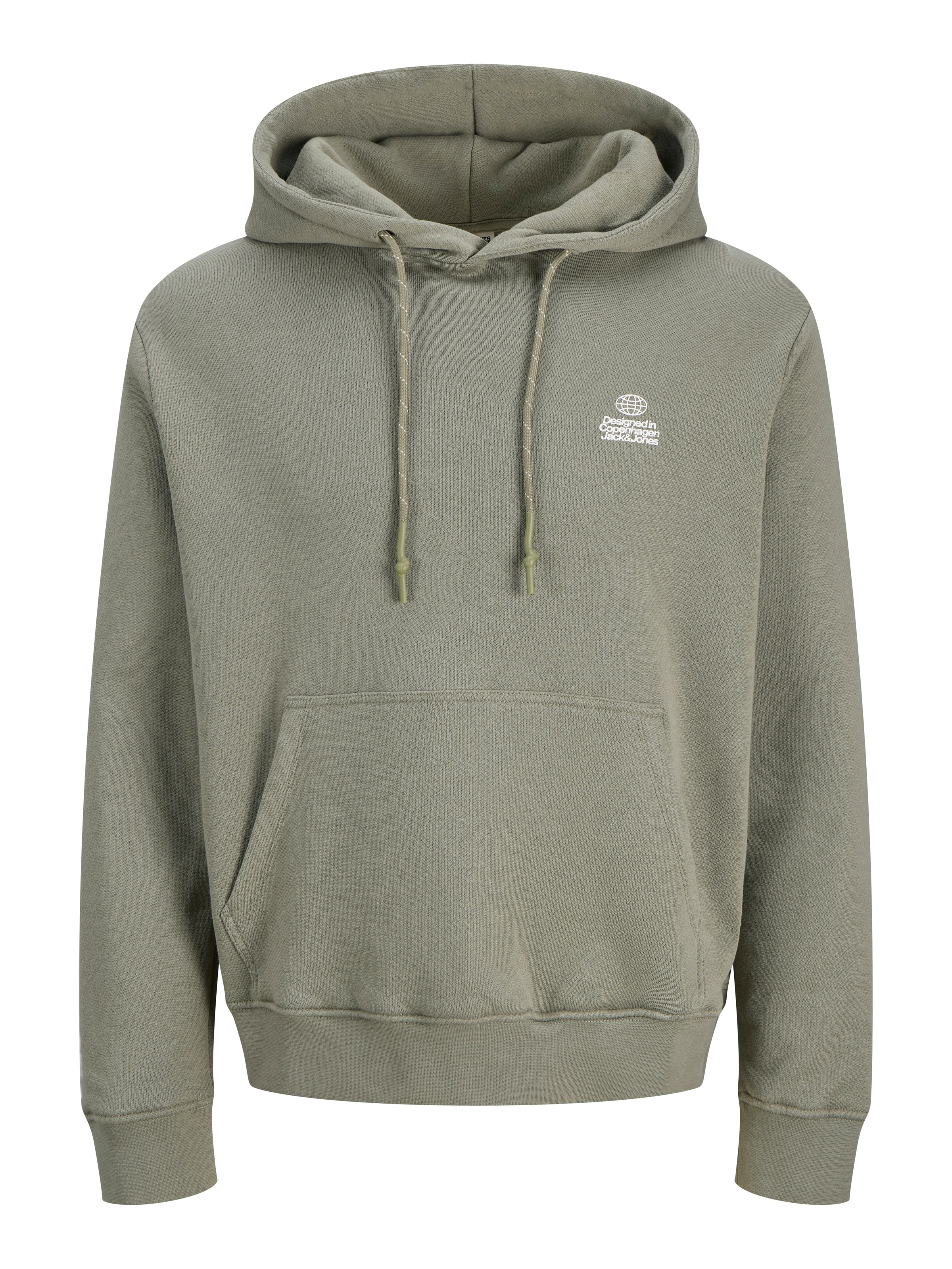 Kapuzensweatshirt JACK & JONES "JCOFLARE BACK PHOTO PRINT SWEAT HOOD", Herren, Gr. S, vetiver, angeraute Sweatware, Obermaterial: 100% Baumwolle, unifarben, relaxed fit, Rippbündchen, Sweatshirts 3
