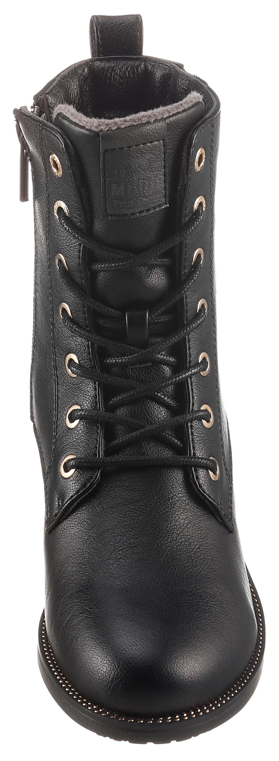 Mustang Shoes Schnürstiefelette, Schnürboots, Blockabsatz, mit praktischem Innenreißverschluss