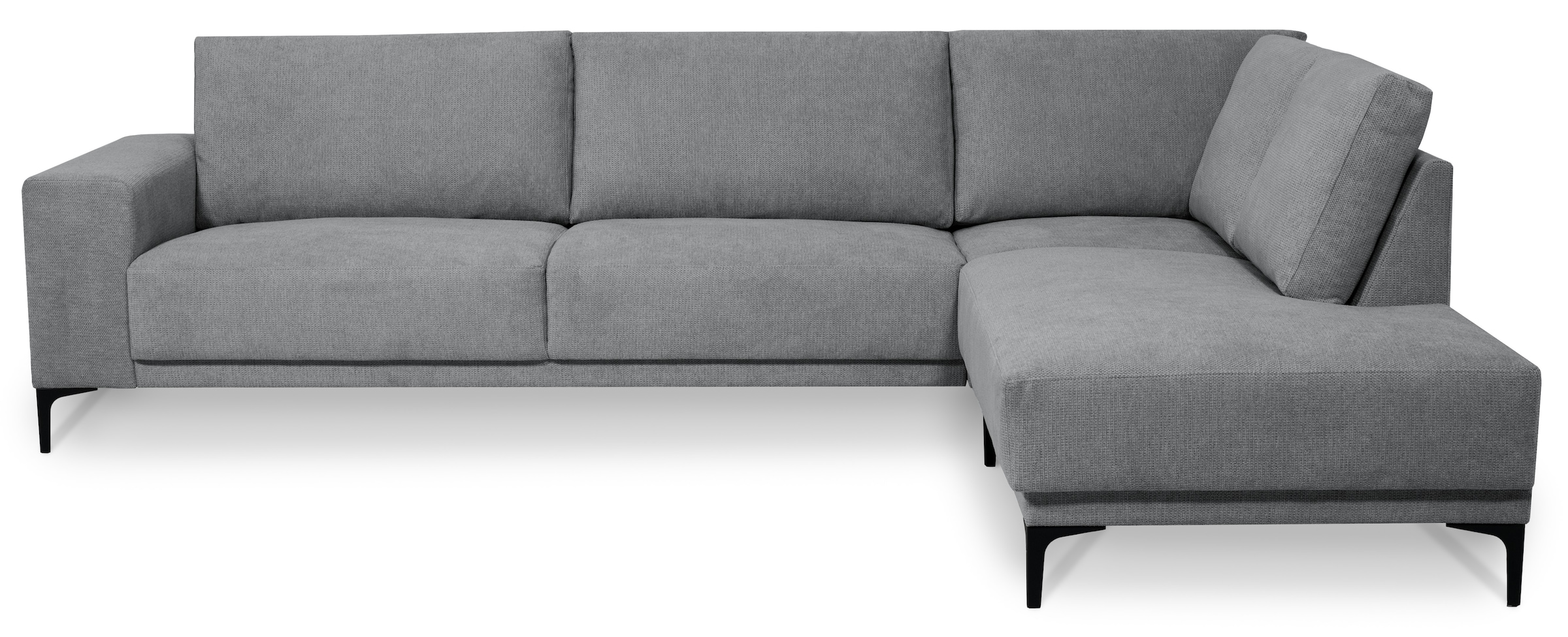 Places of Style Ecksofa »Xander, L-Form,«, Breite 289 cm, Webstoff, Soft-Touch Chenille, schwarze Metallfüße