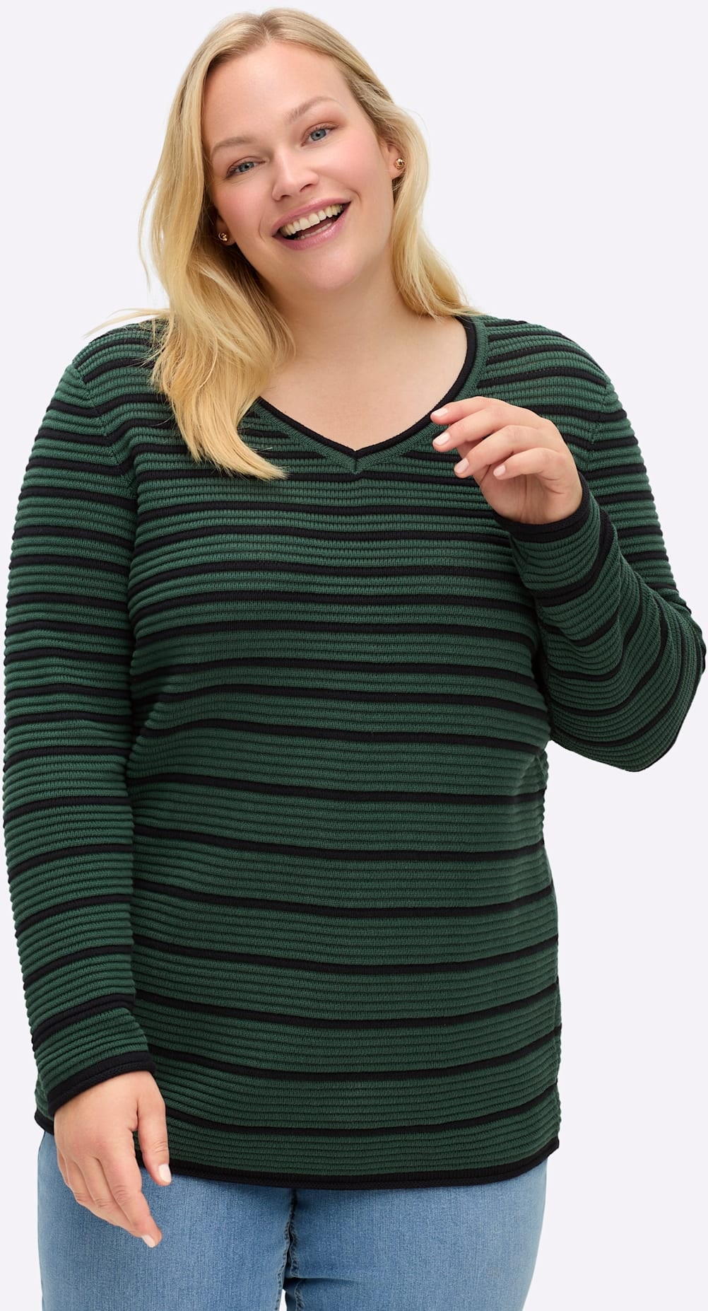Sheego V-Ausschnitt-Pullover "V-Pullover" günstig online kaufen