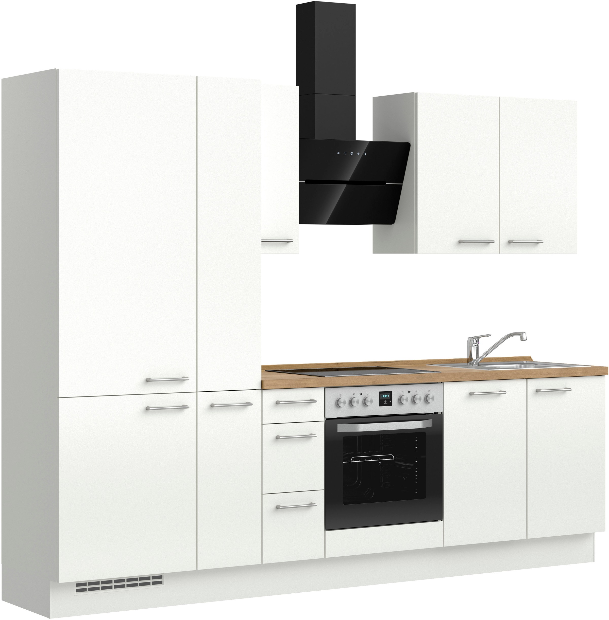 nobilia® Küchenzeile »"Laser II", NEU: individuell anpassbar mit gratis Profi-Beratung« vormontiert, 270 cm breit, optional mit verschiedenen E‑Geräte-Sets