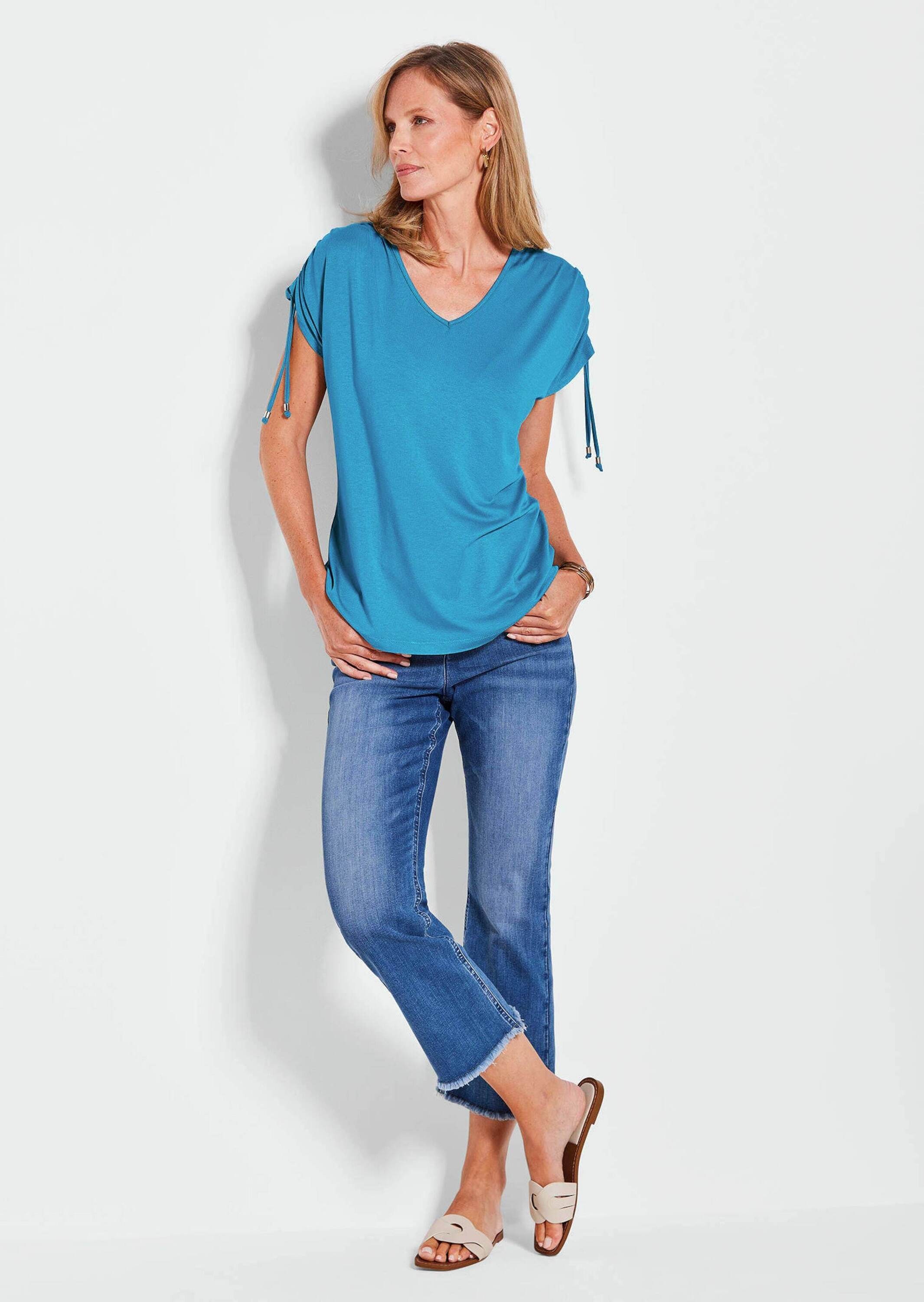 GOLDNER Kurzarmshirt »Kurzgröße Kurzarm Viskose-Oberteil«