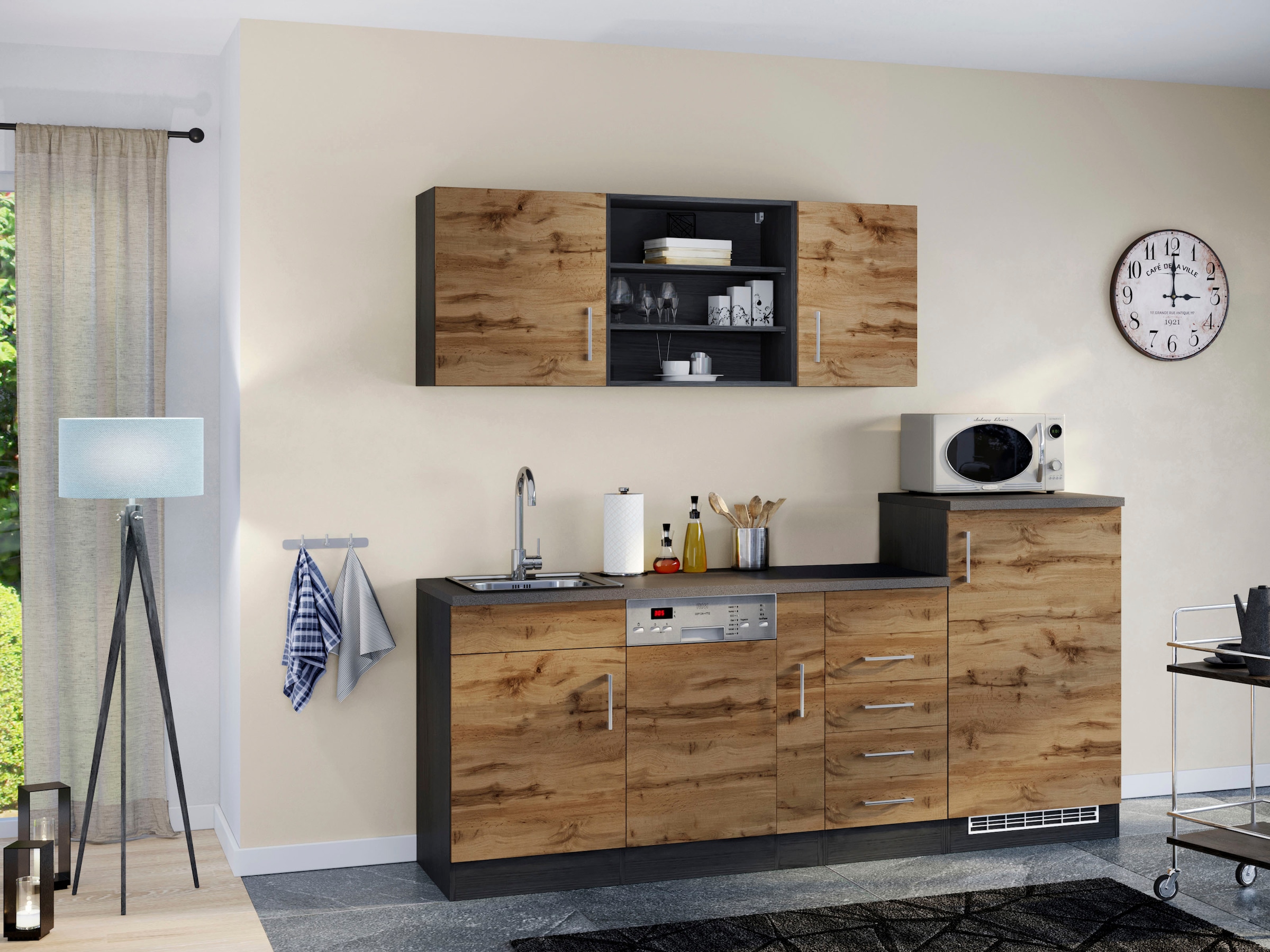 KOCHSTATION Küche »KS-Mali« Breite 210 cm, mit E-Geräten