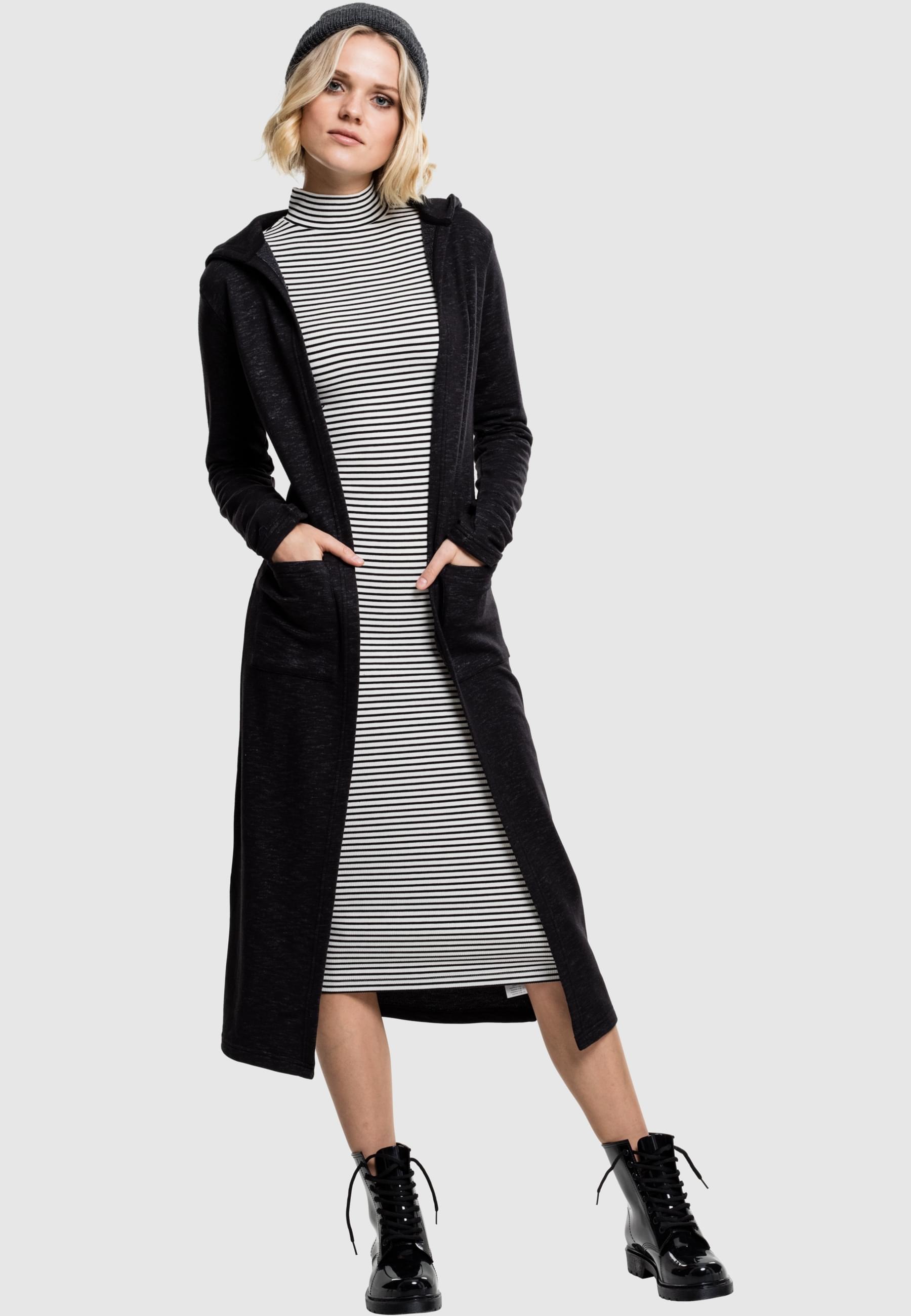 URBAN CLASSICS Shirtkleid »Urban Classics Damen Ladies Striped Turtleneck Dress«, (1 tlg.)