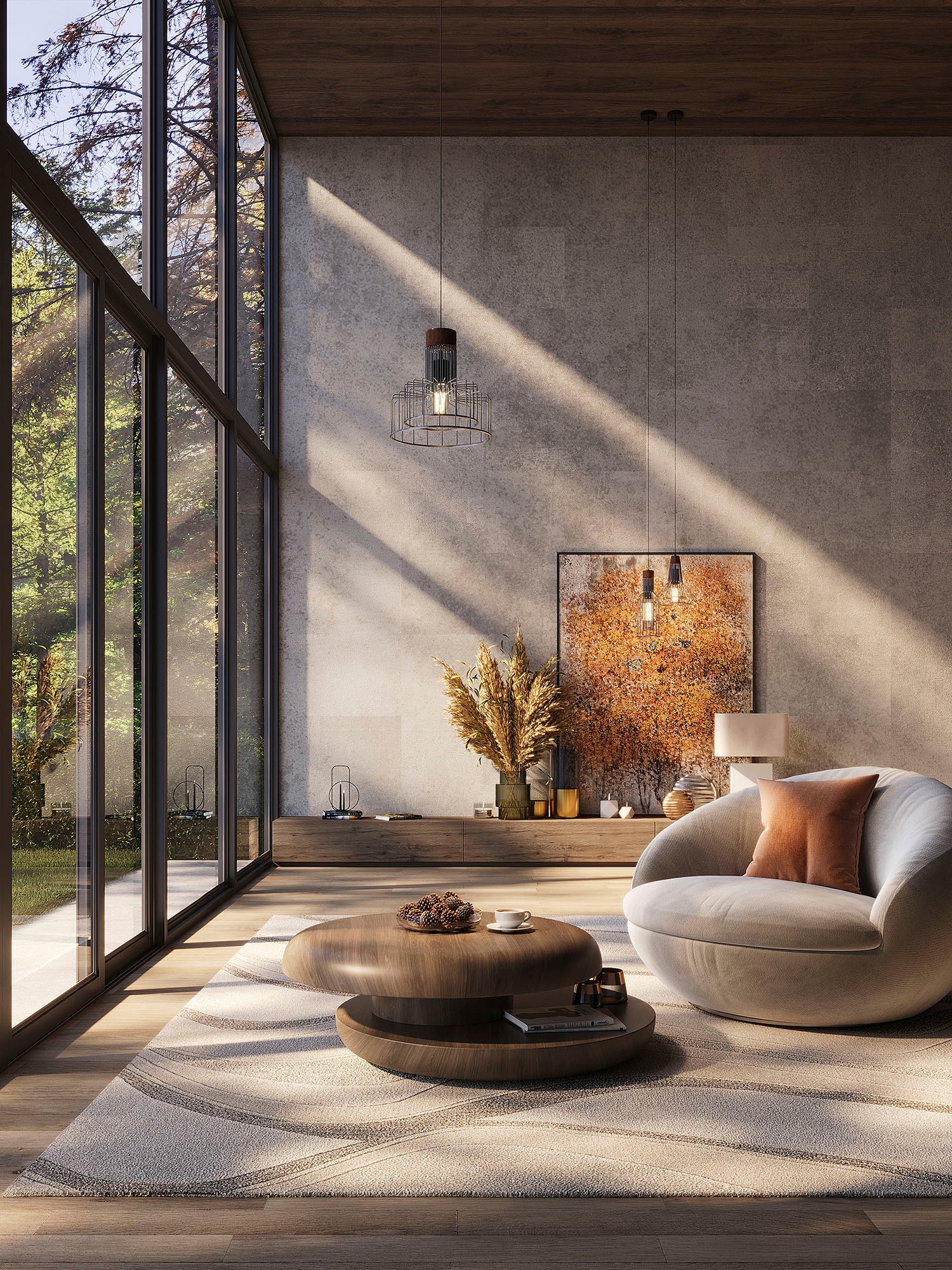 SalesFever Couchtisch "drehbar - runder Design-Wohnzimmertisch aus Holz" 1 günstig online kaufen