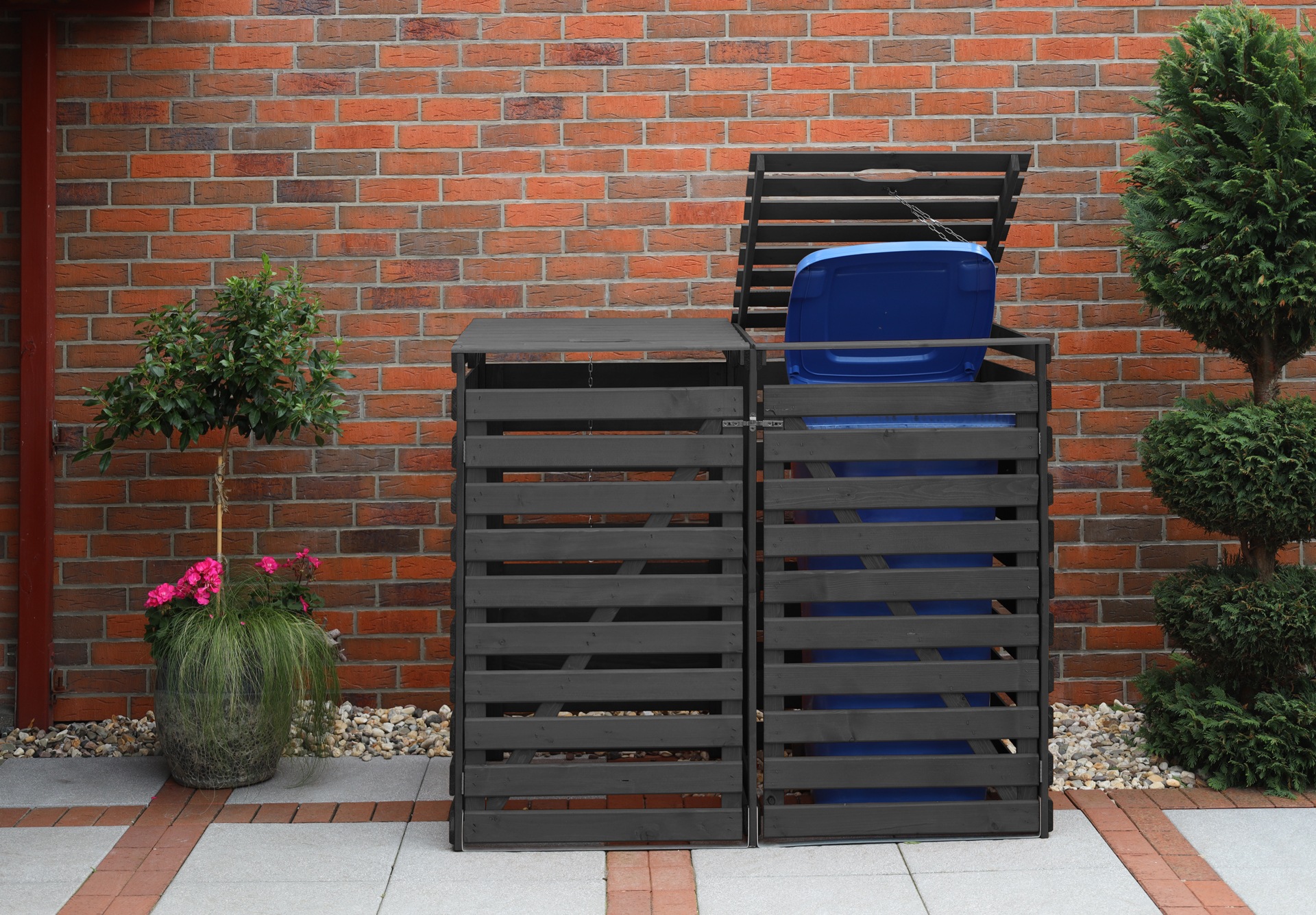 promadino Mülltonnenbox »Vario V«, für 2 x 240 l, anthrazit