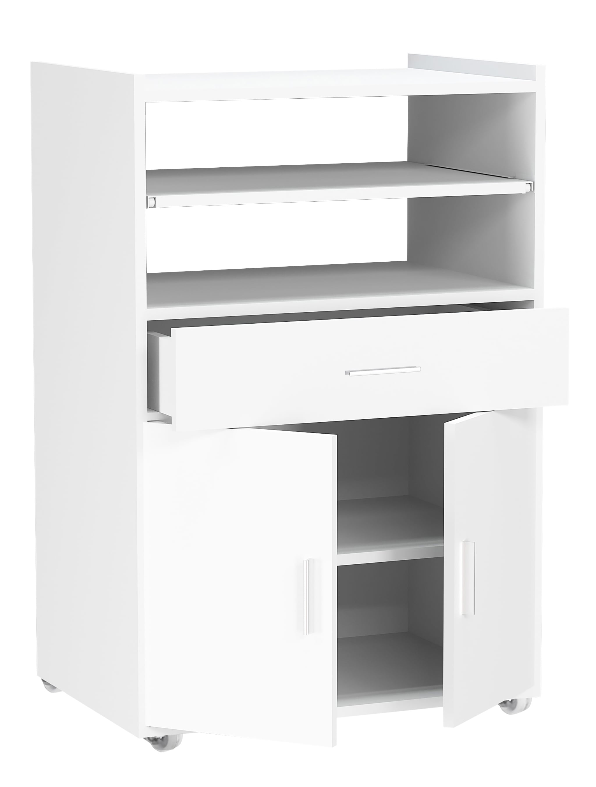 VCM Beistellschrank »VCM Küchenwagen | Rollwagen | Stellmaße gesamt: H. 92 x B. 59 x T. 40 cm | ausreichend Stauraum | rollbar | Servierwagen - Kiola«, (1 St.)