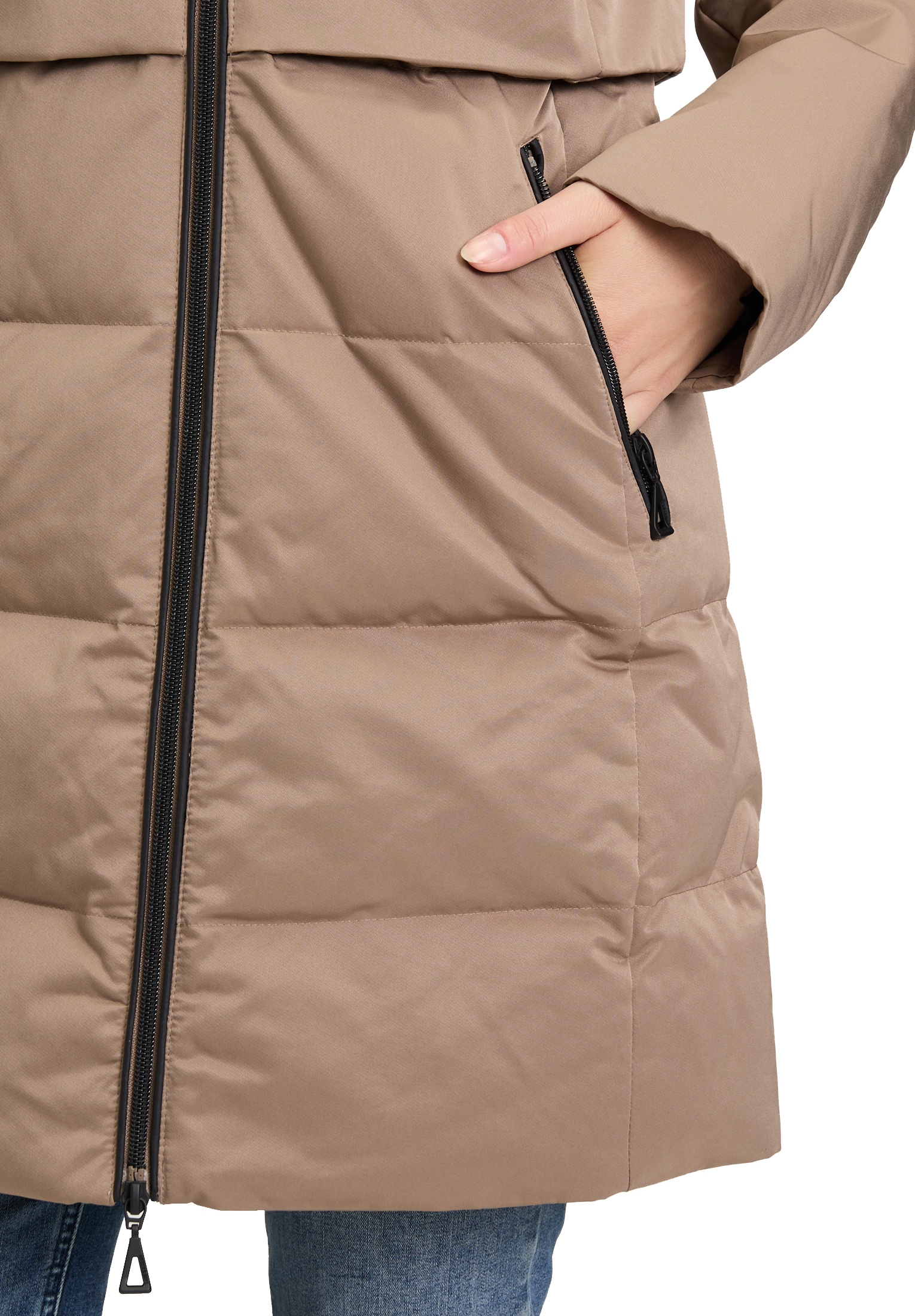 Amber & June Winterjacke »Amber & June Damen Wintermantel mit Kapuze«, mit Kapuze