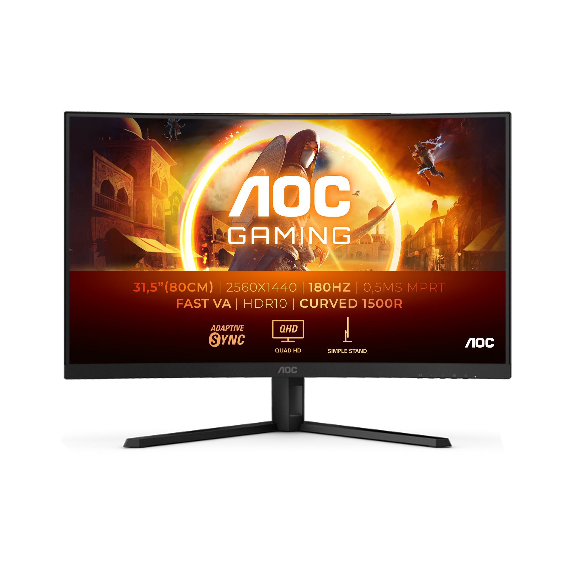 Cougar Gaming-PC-Komplettsystem »FV150 BK SET2659«, (+ 16“ AOC 16T3EA Monitor), Windows 11, DDR5 RAM + 32" AOC CQ32G4VE Curved Gaming-Monitor