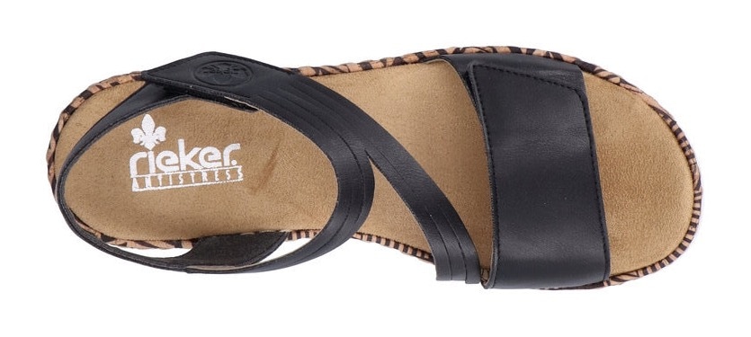 Thumbnail - Rieker Keilsandalette, Sommerschuh, Sandale, Keilabsatz, mit gemusterter Plateausohle