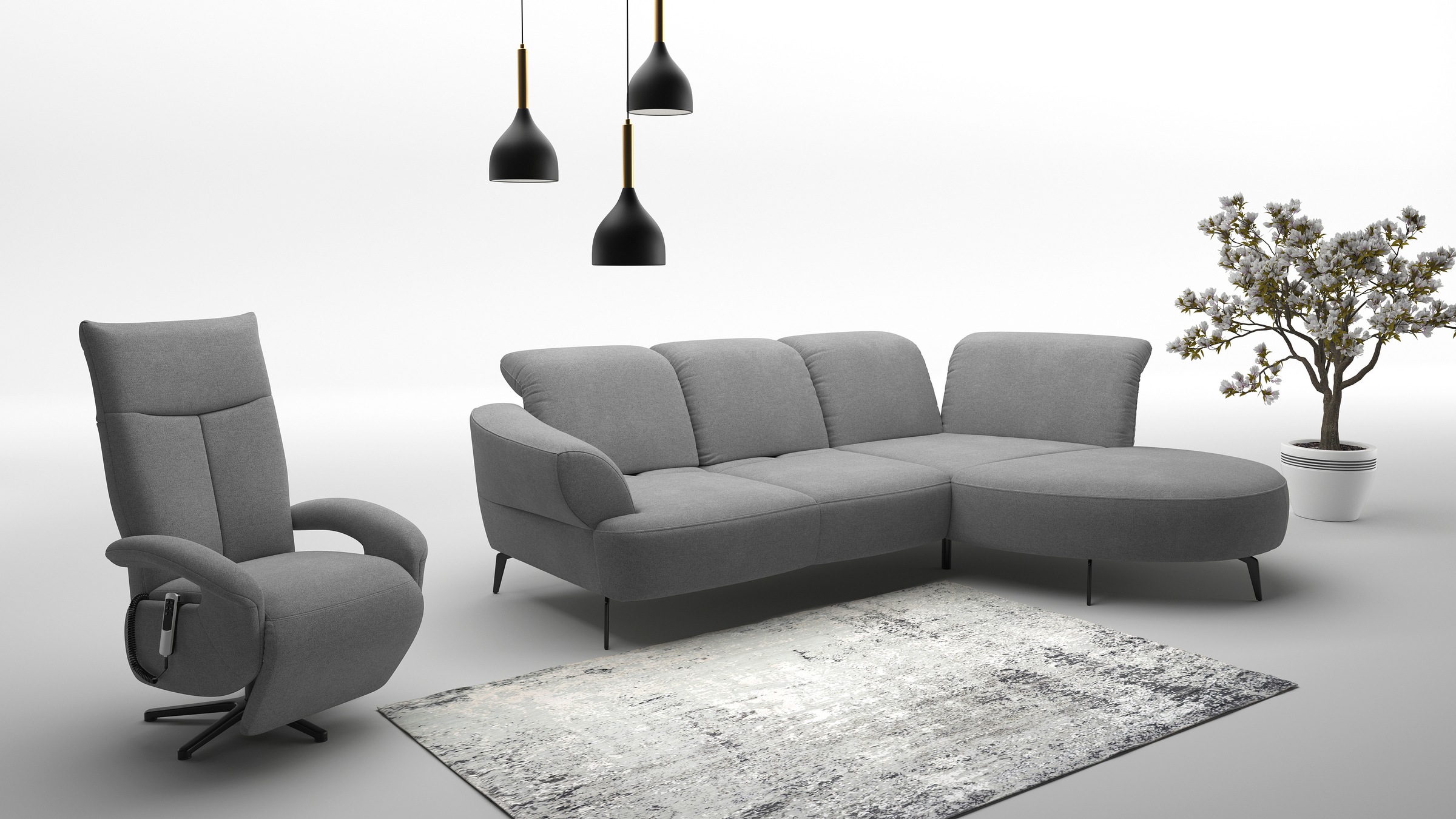 sit&more Ecksofa »Dance«, inkl.System Click&Seat und Sitztiefenverstellung