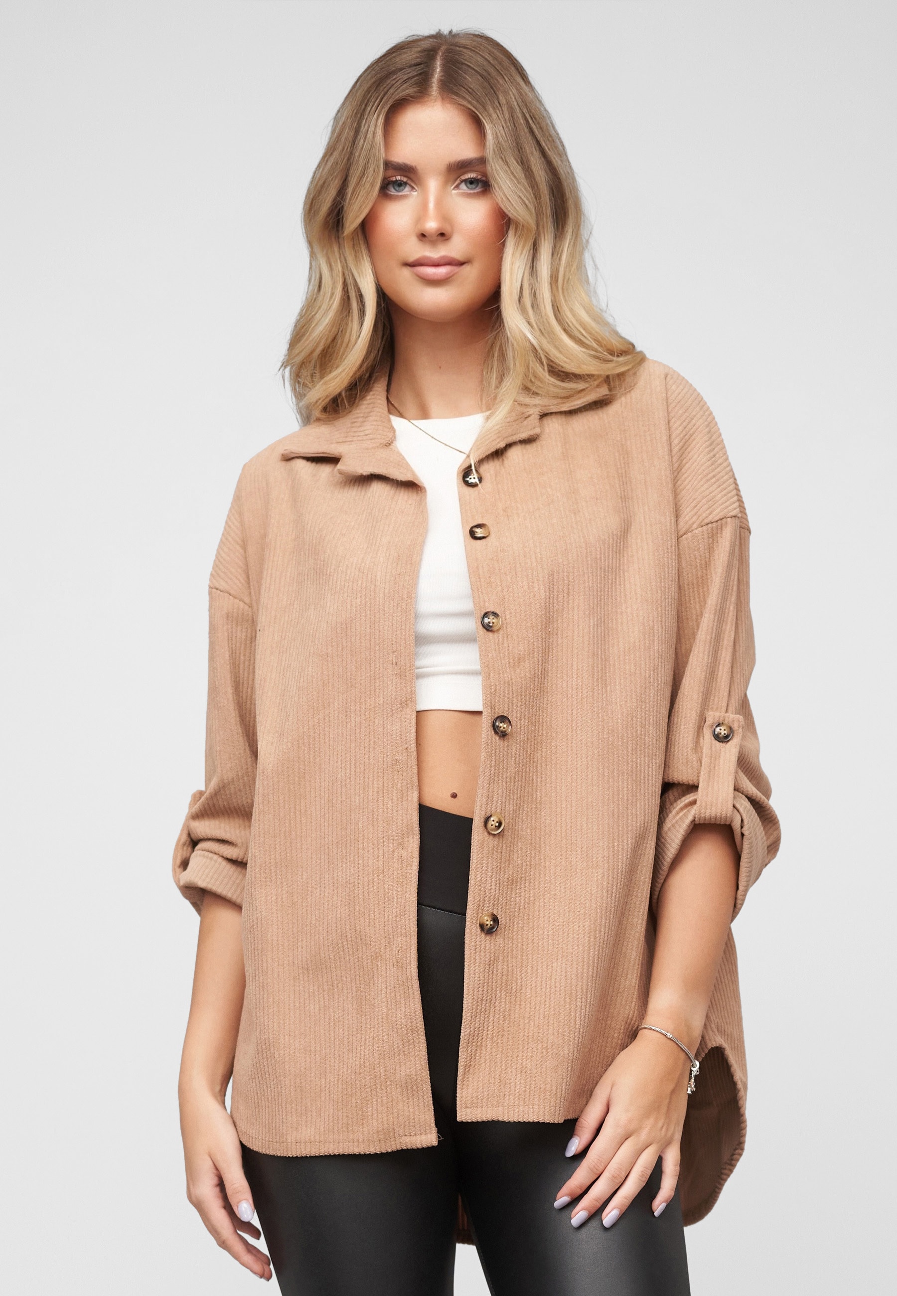 CLOUD 5IVE Klassische Bluse »CLOUD 5IVE Turn-Up Cordurory Blouse«