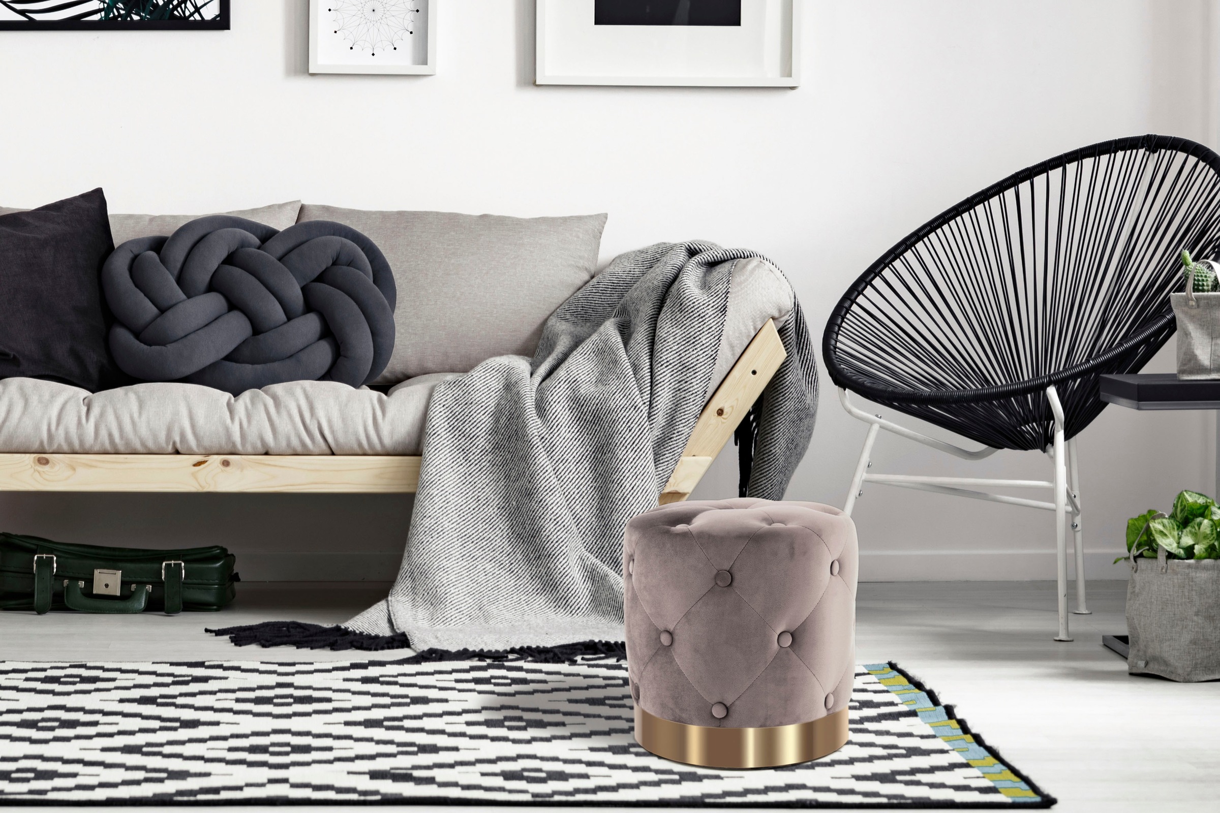 Kayoom Sitzhocker "Hocker Piano 225, in dekorativem Design, mit weichem Vel günstig online kaufen