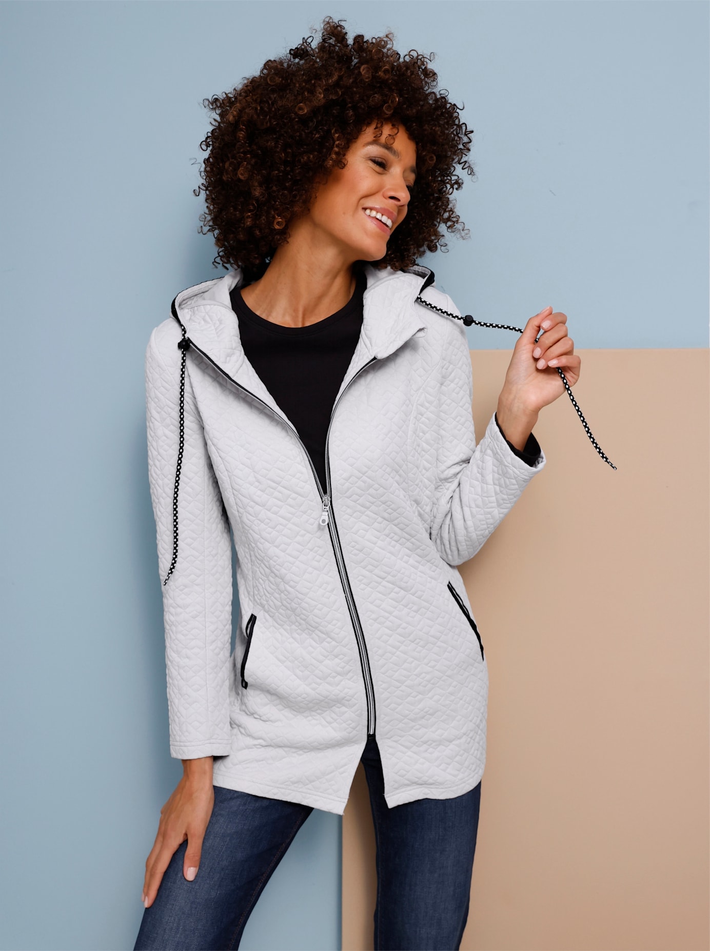 Classic Basics Langjacke, mit Kapuze