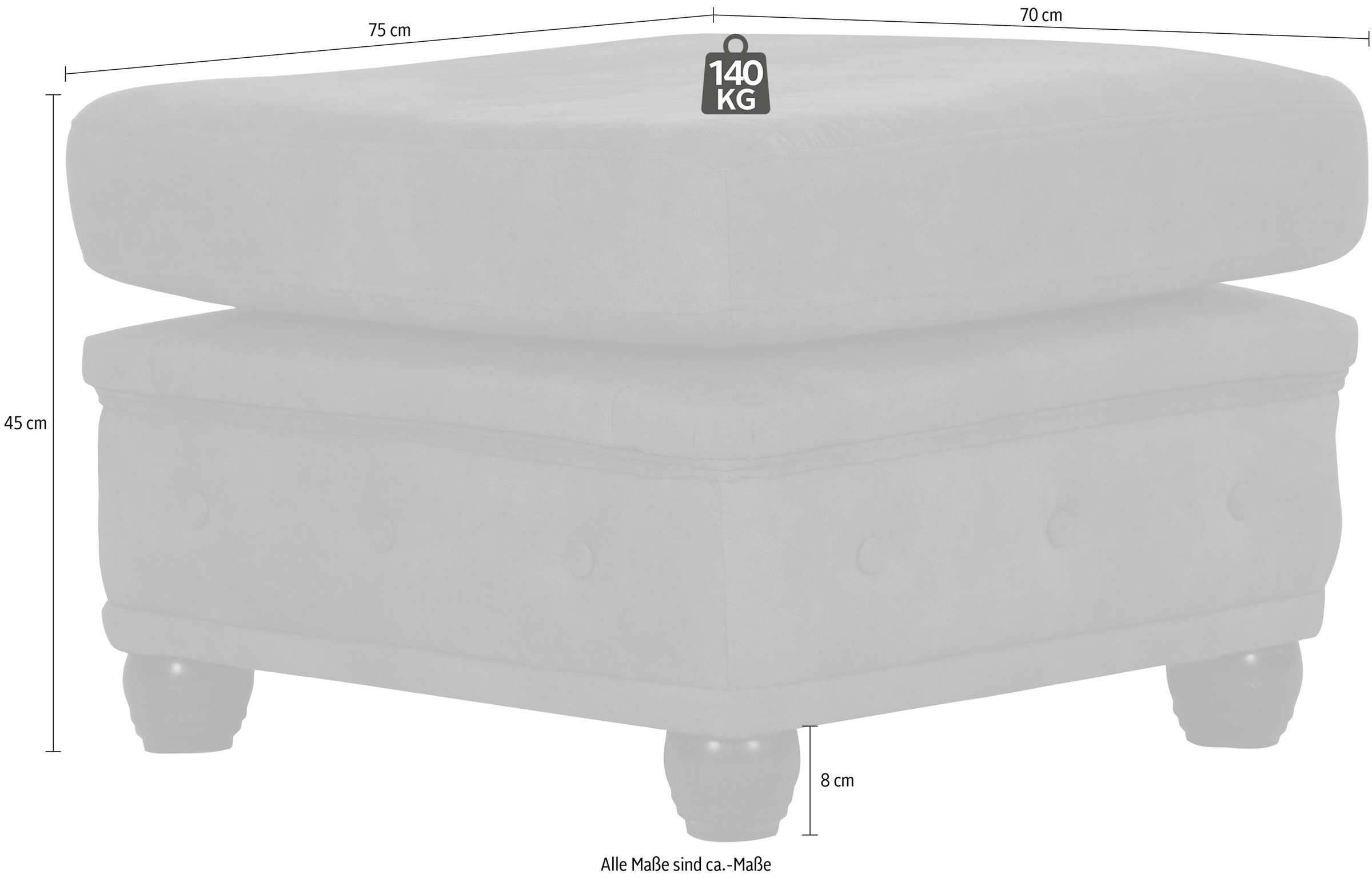 Home affaire Polsterhocker »Rysum«, passend zur Serie "Rysum" B/T/H: 75/70/45 cm
