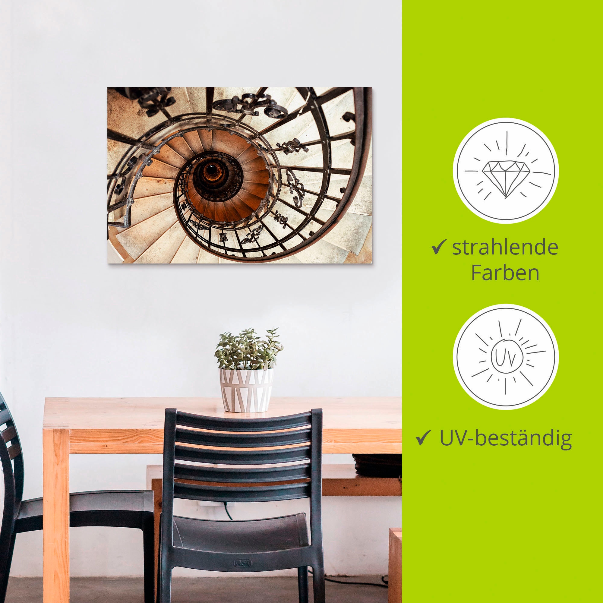 Artland Wandbild »Treppe«, Architektonische Elemente, (1 St.), als Alubild, Outdoorbild, Leinwandbild, Poster, Wandaufkleber