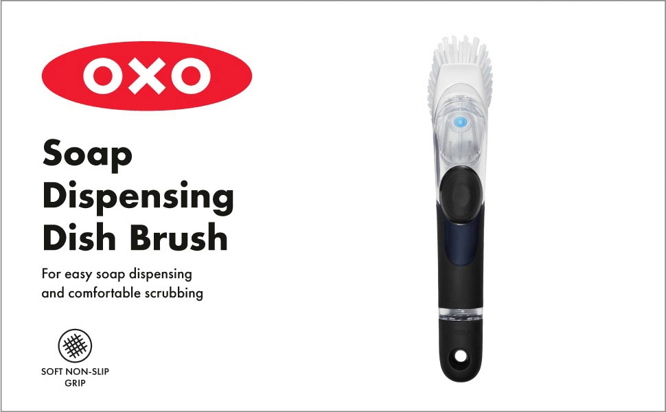 OXO Good Grips Reinigungsbürste, Spülbürste mit Spülmittelspender